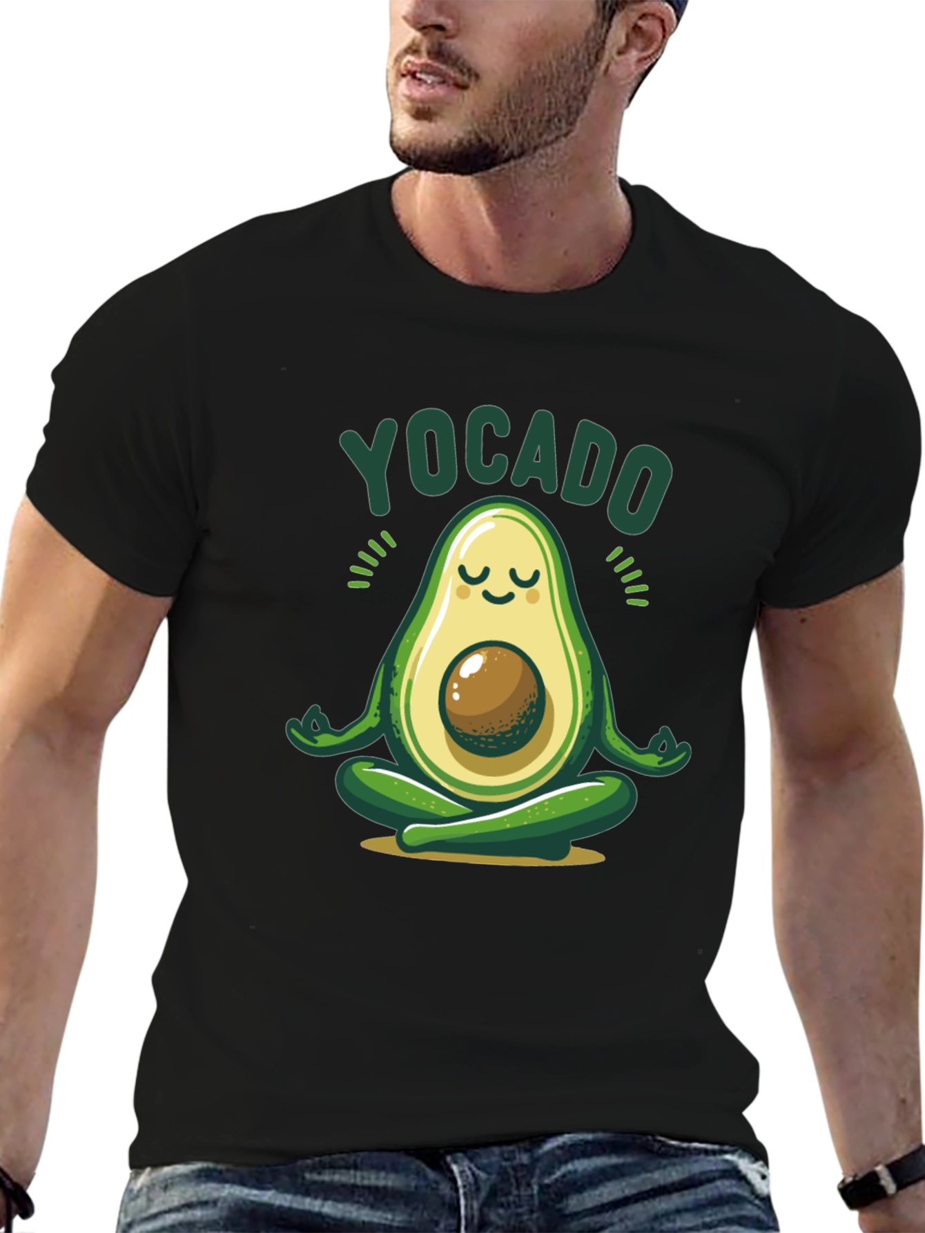 Yocado Yoga Avocado Black T-Shirt