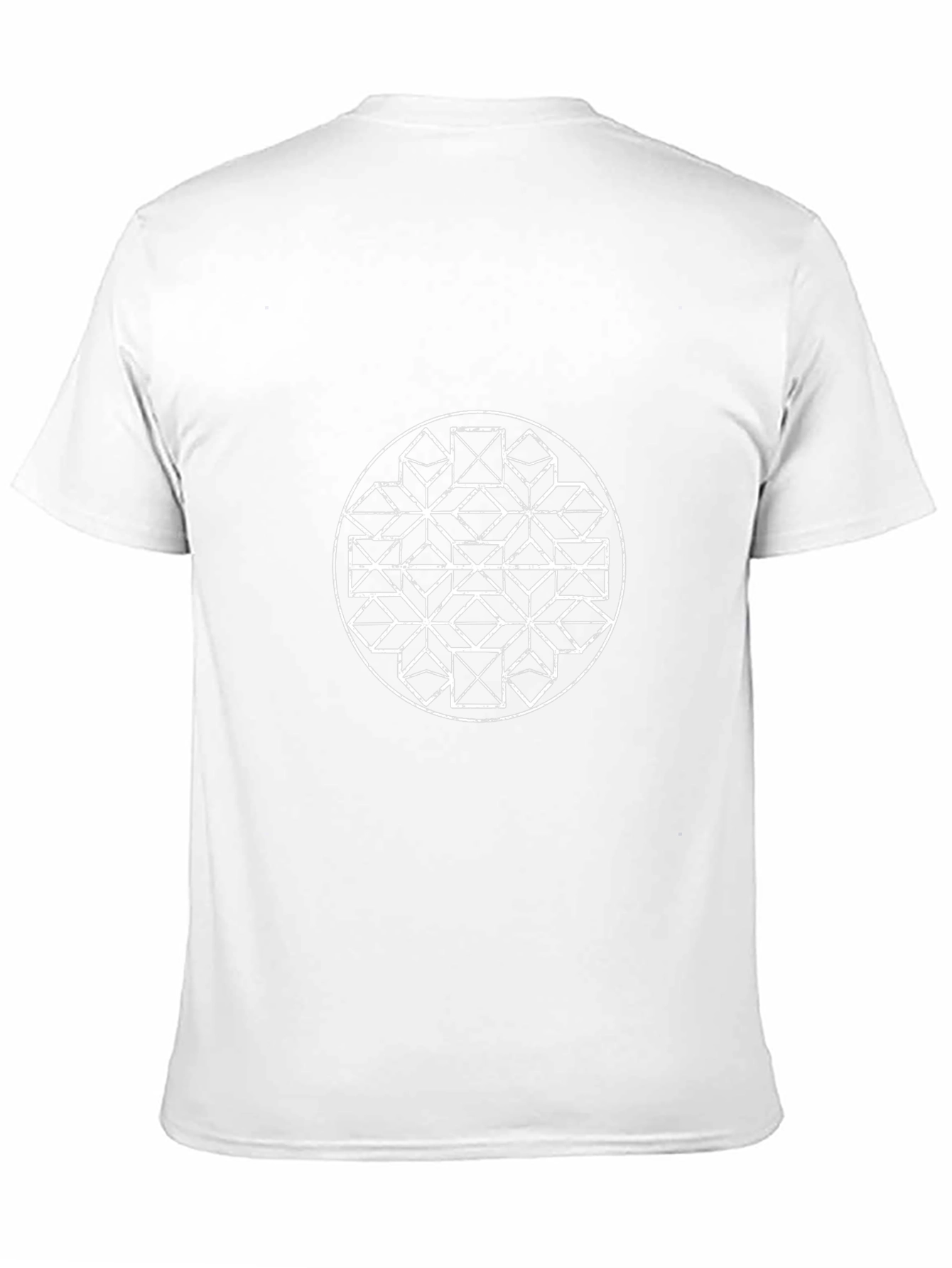 Geometric Pattern Tee - Mens Casual Black T-Shirt