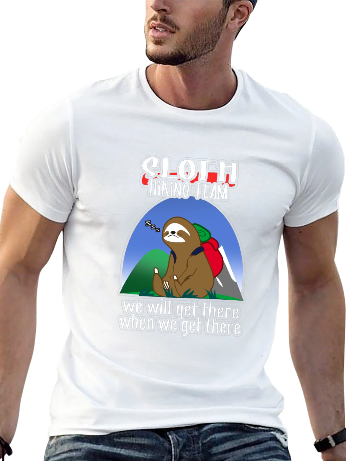 Sloth Hiking Team T-Shirt - Funny Adventure Tee