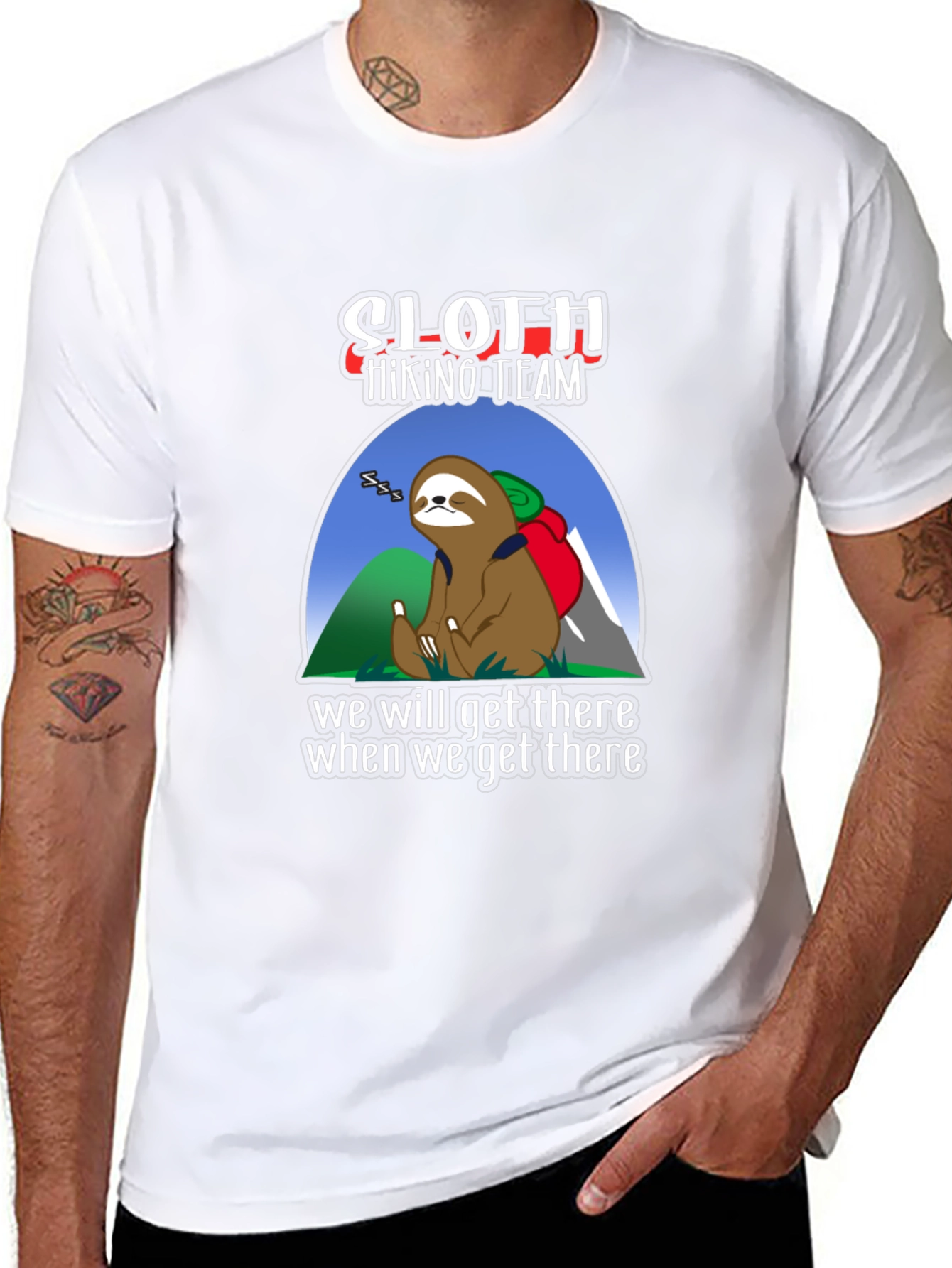 Sloth Hiking Team T-Shirt - Funny Adventure Tee