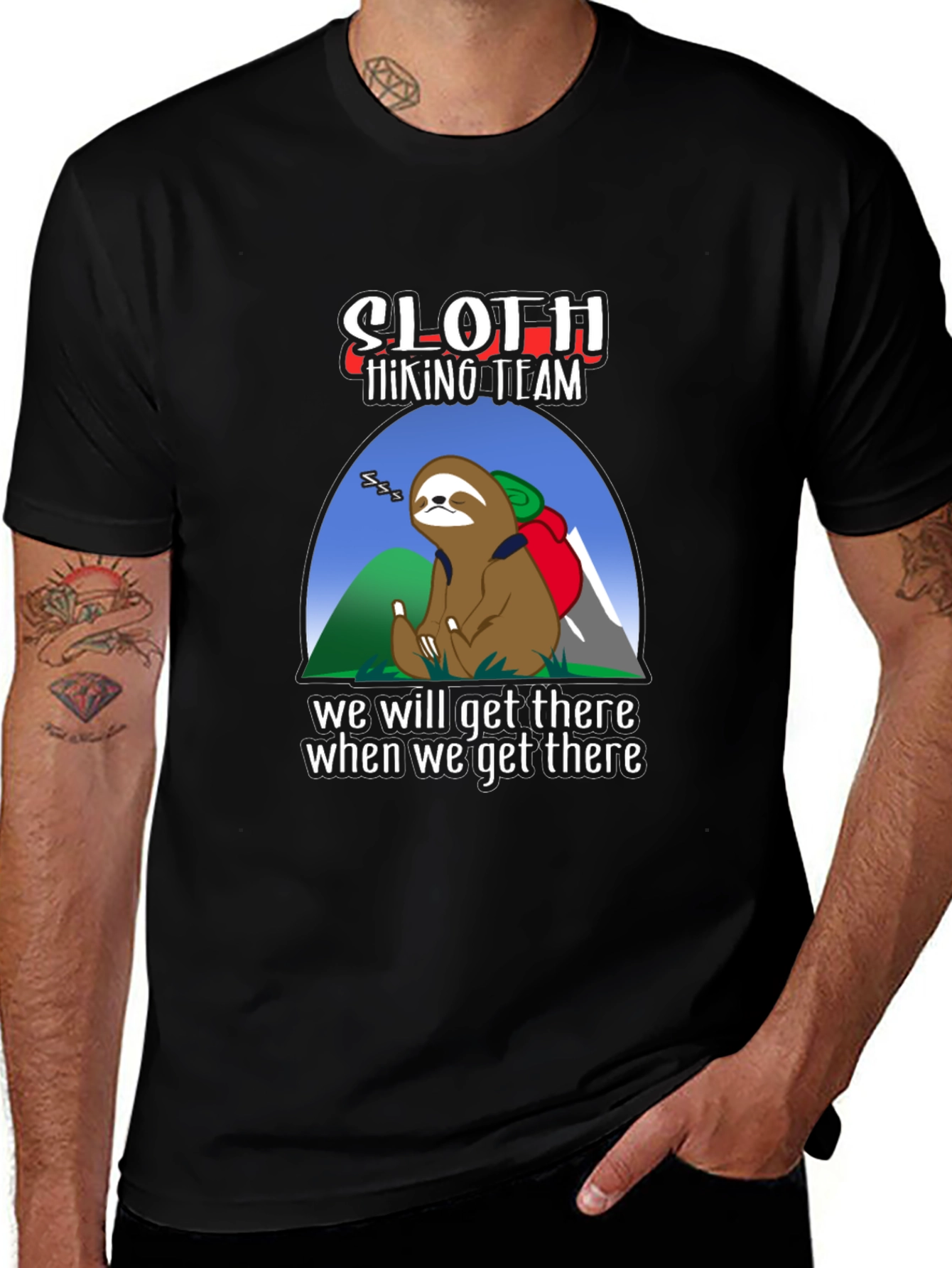 Sloth Hiking Team T-Shirt - Funny Adventure Tee
