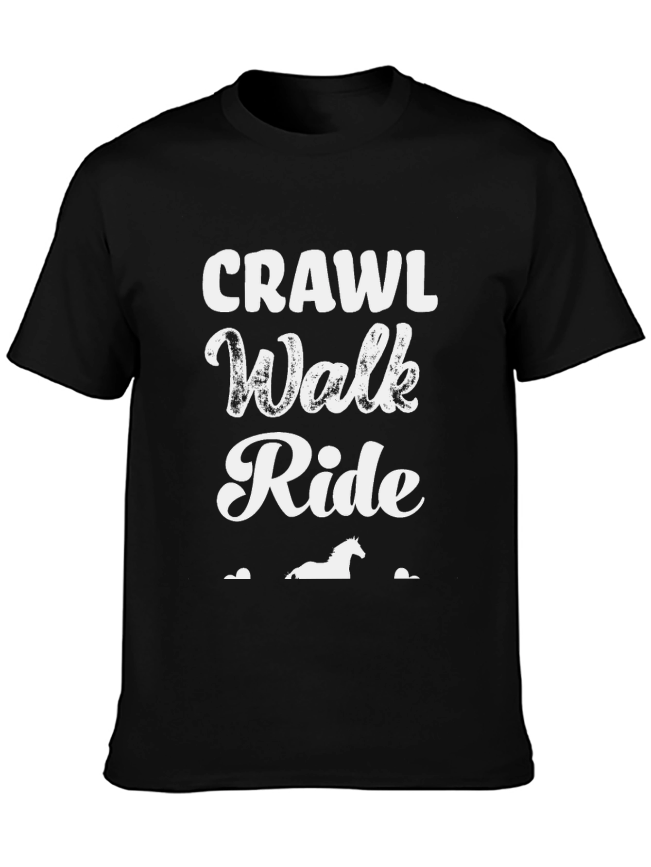 Crawl Walk Ride Black Graphic Tee