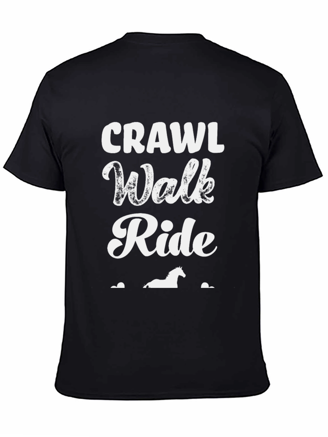 Crawl Walk Ride Black Graphic Tee