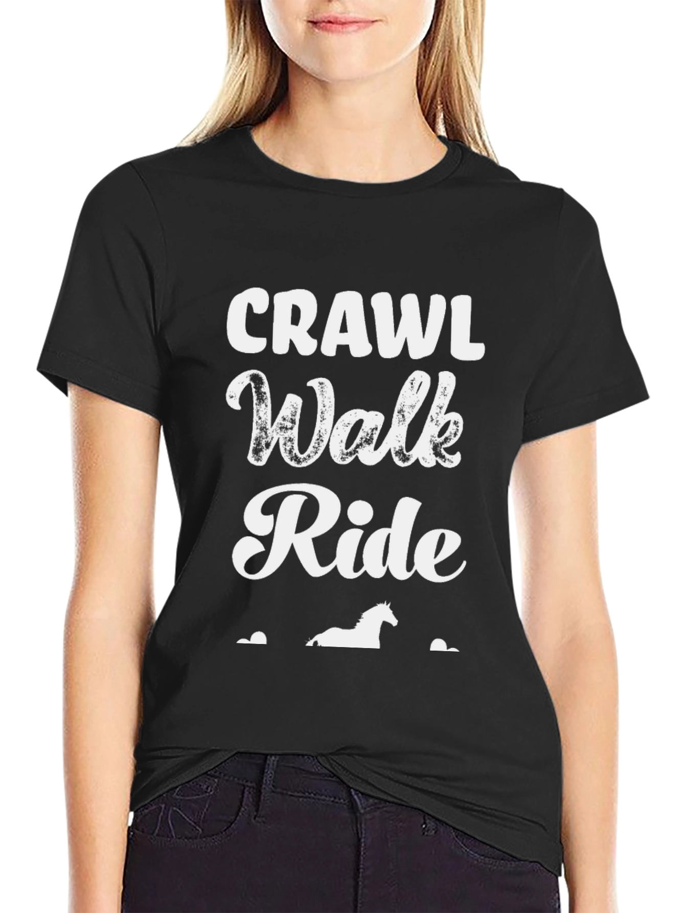 Crawl Walk Ride Black Graphic Tee