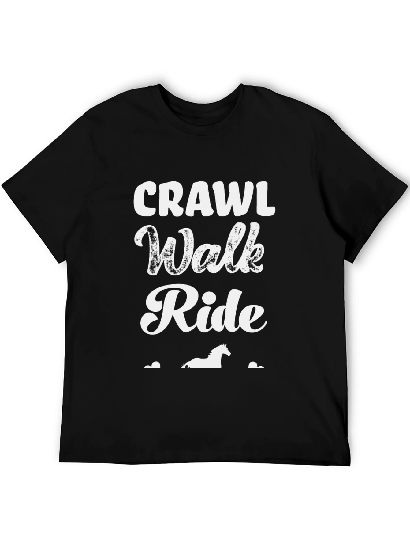 Crawl Walk Ride Black Graphic Tee