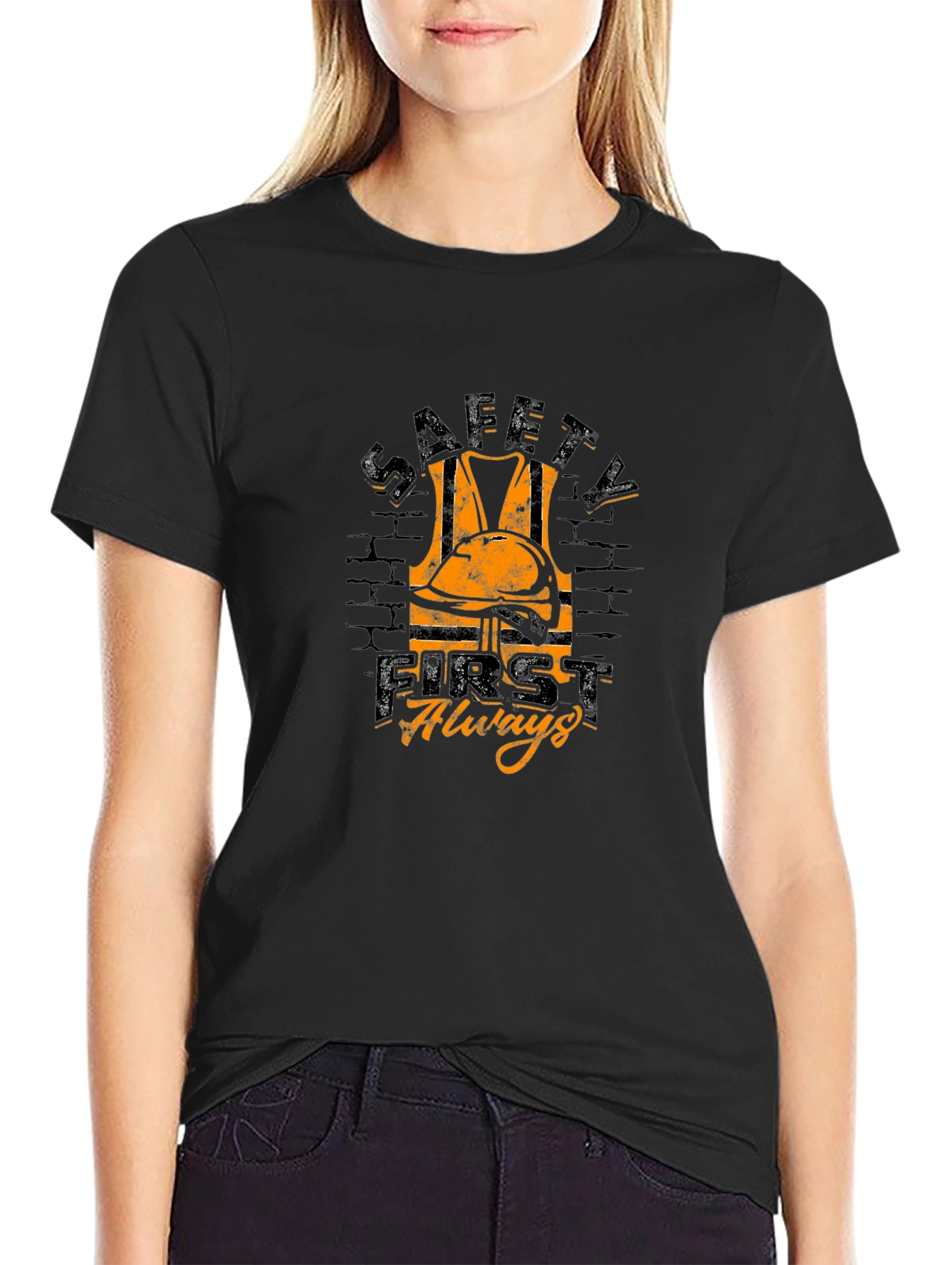 Safety First Always Graphic Tee - Black