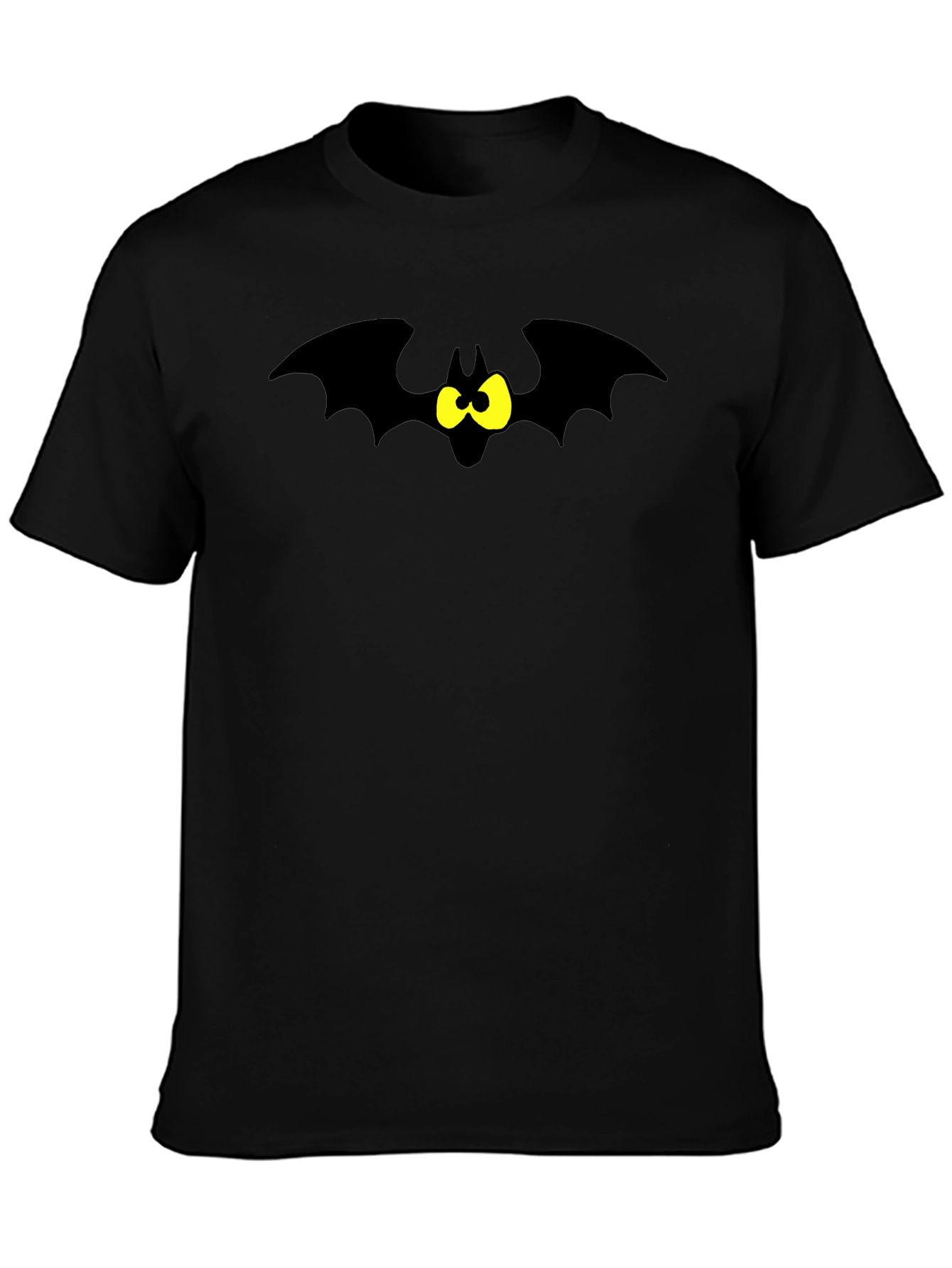 Cartoon Bat Graphic Tee - Black T-Shirt