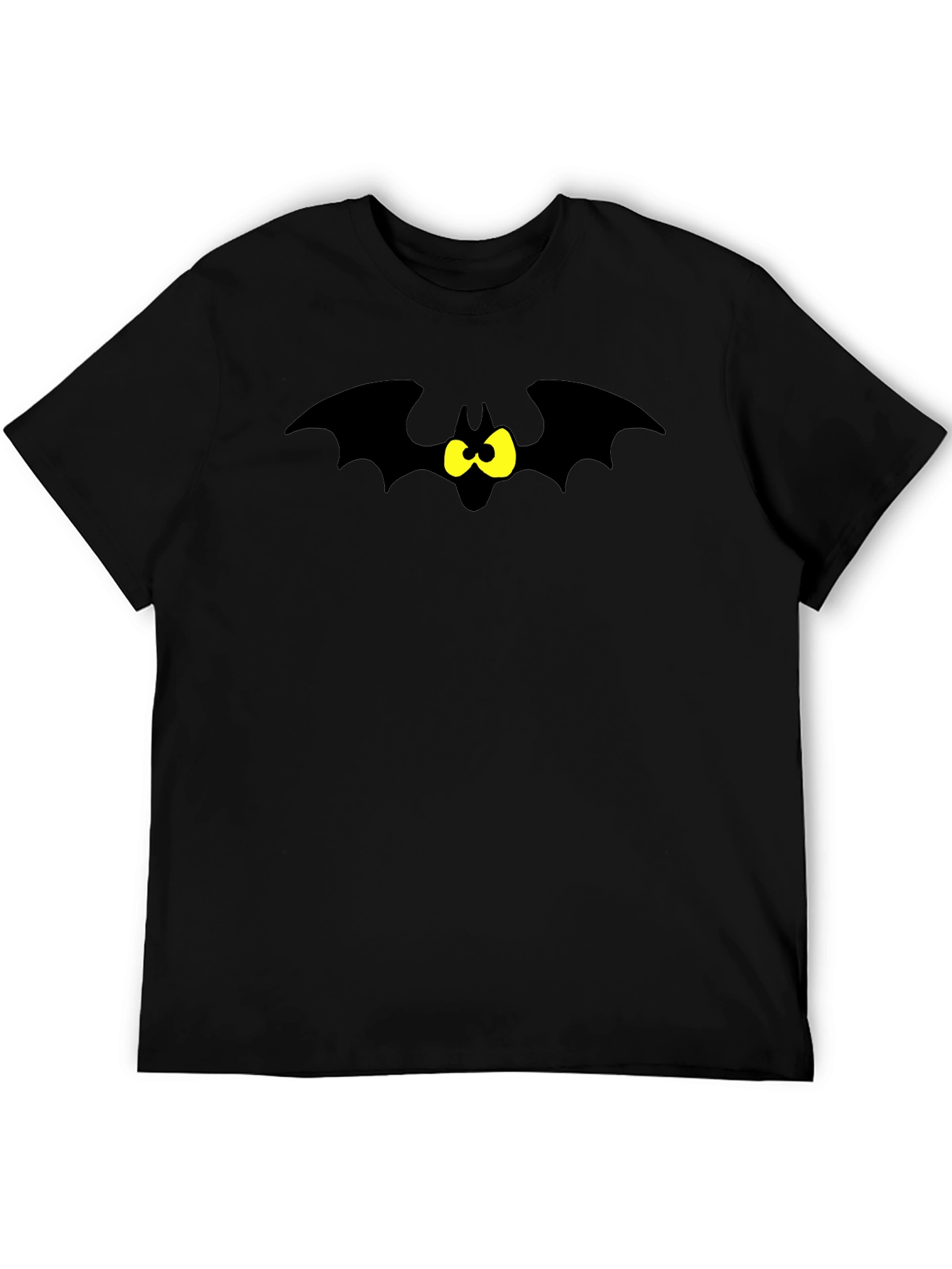 Cartoon Bat Graphic Tee - Black T-Shirt