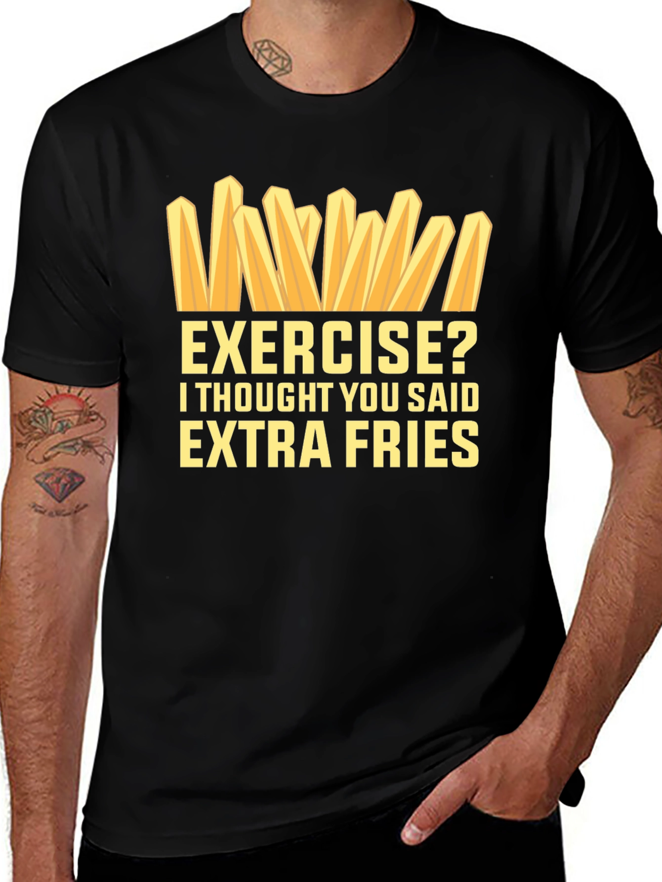 Extra Fries Graphic T-Shirt - Funny Foodie Tee