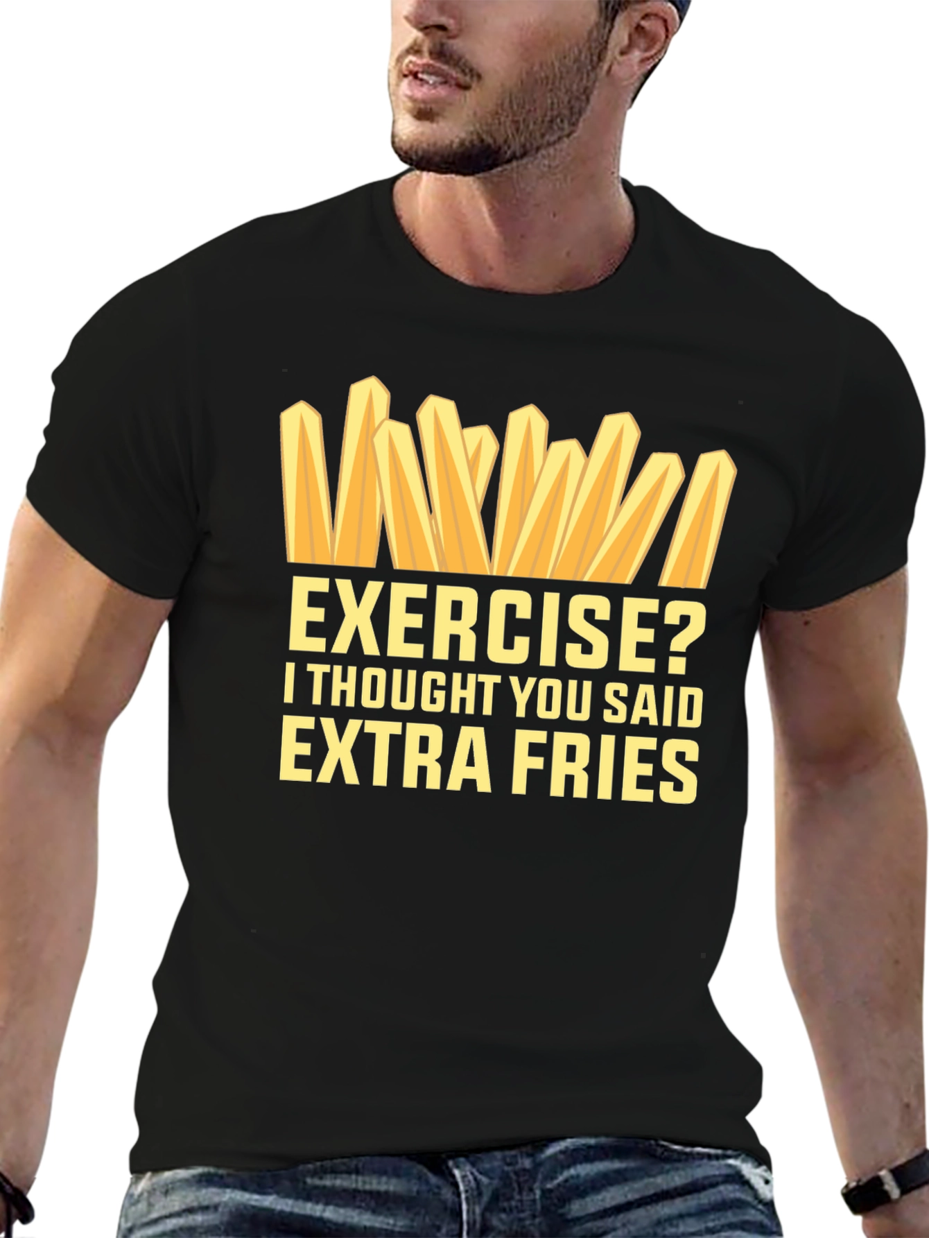 Extra Fries Graphic T-Shirt - Funny Foodie Tee