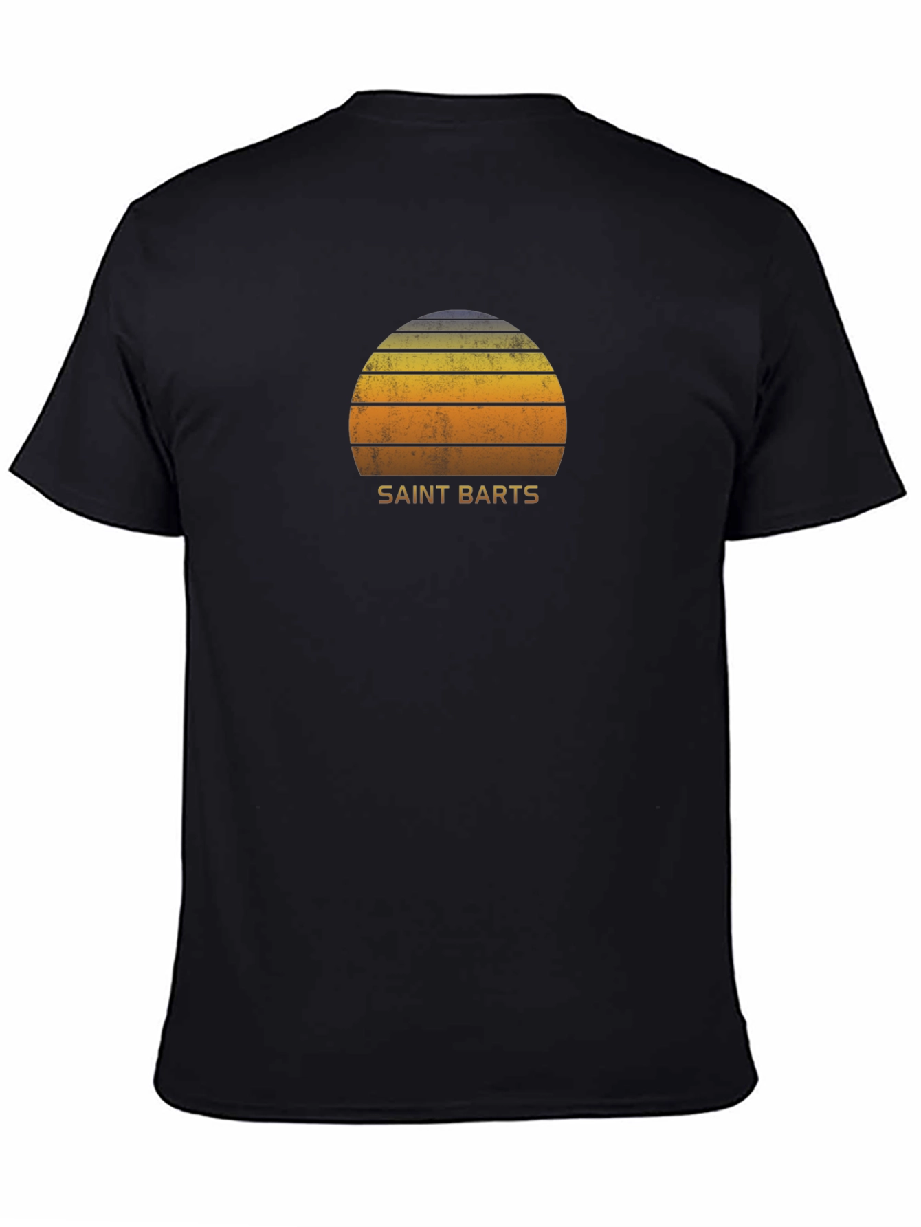 Saint Barts Retro Sunset Graphic Tee - Black