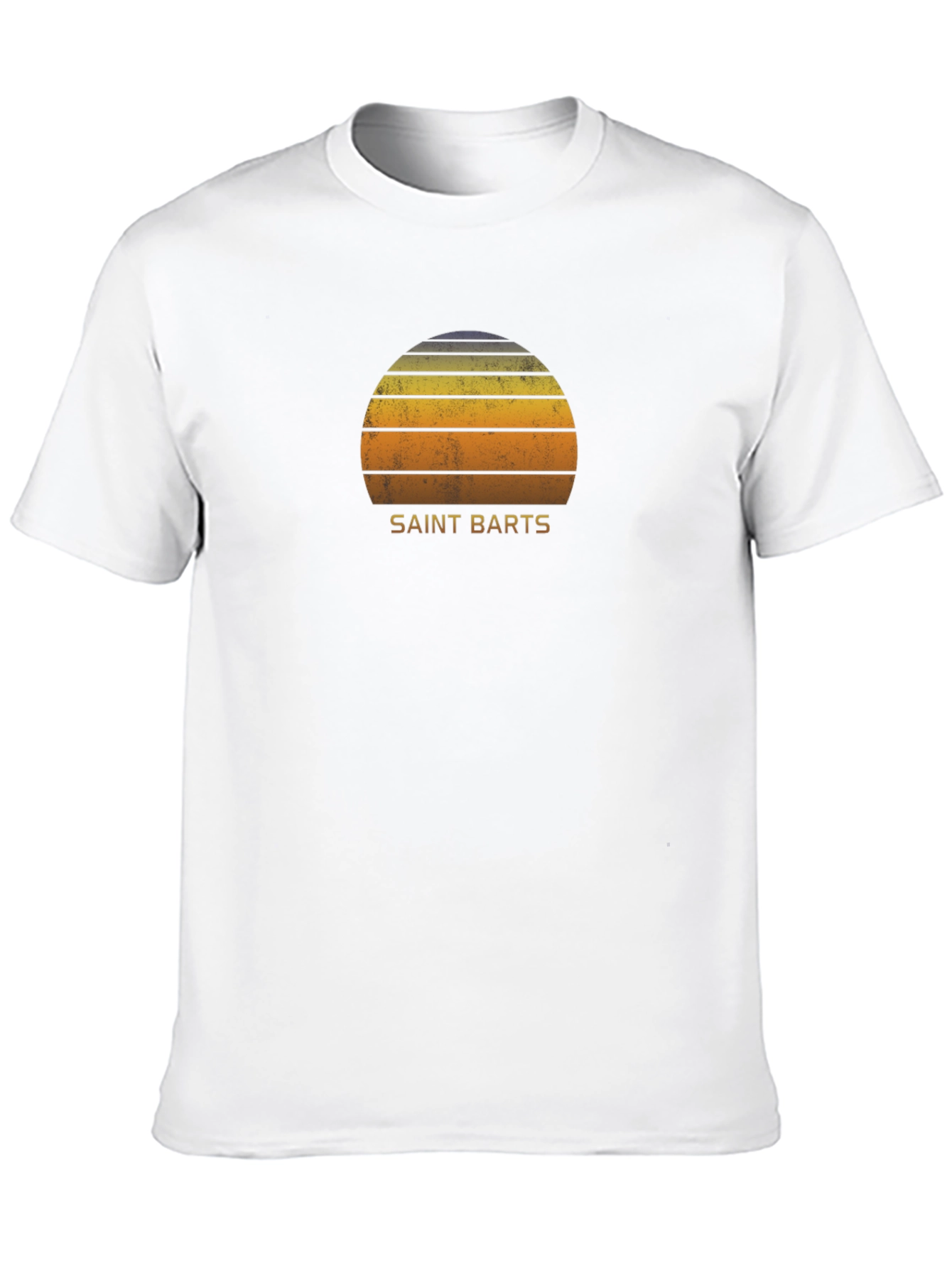 Saint Barts Retro Sunset Graphic Tee - Black