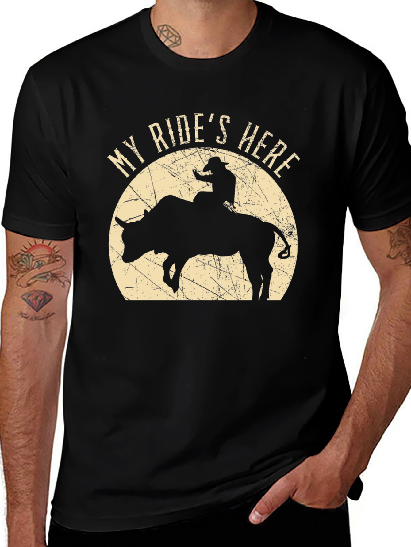 My Rides Here Bull Rider T-Shirt