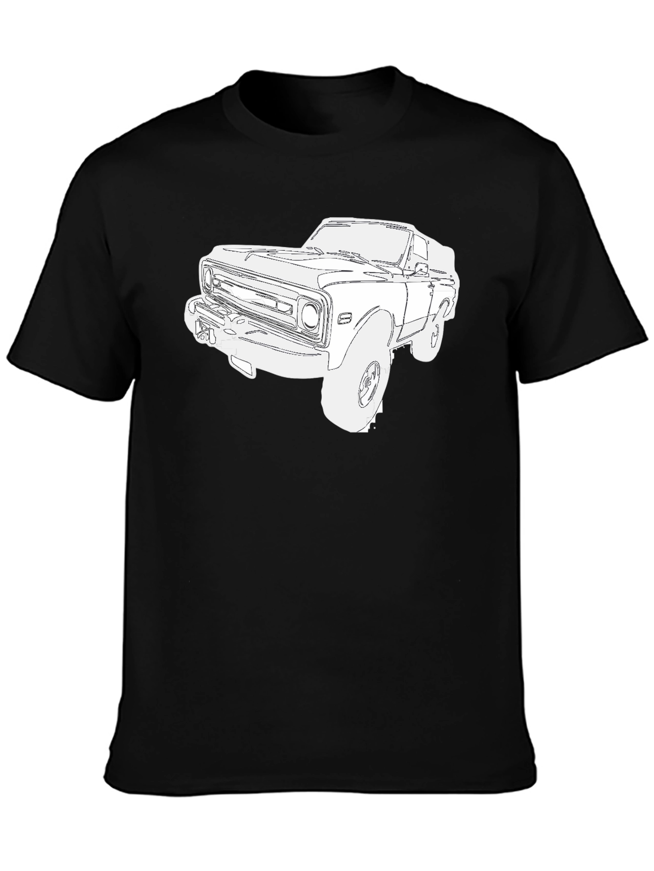 Classic Truck Graphic Tee - Black Cotton T-Shirt