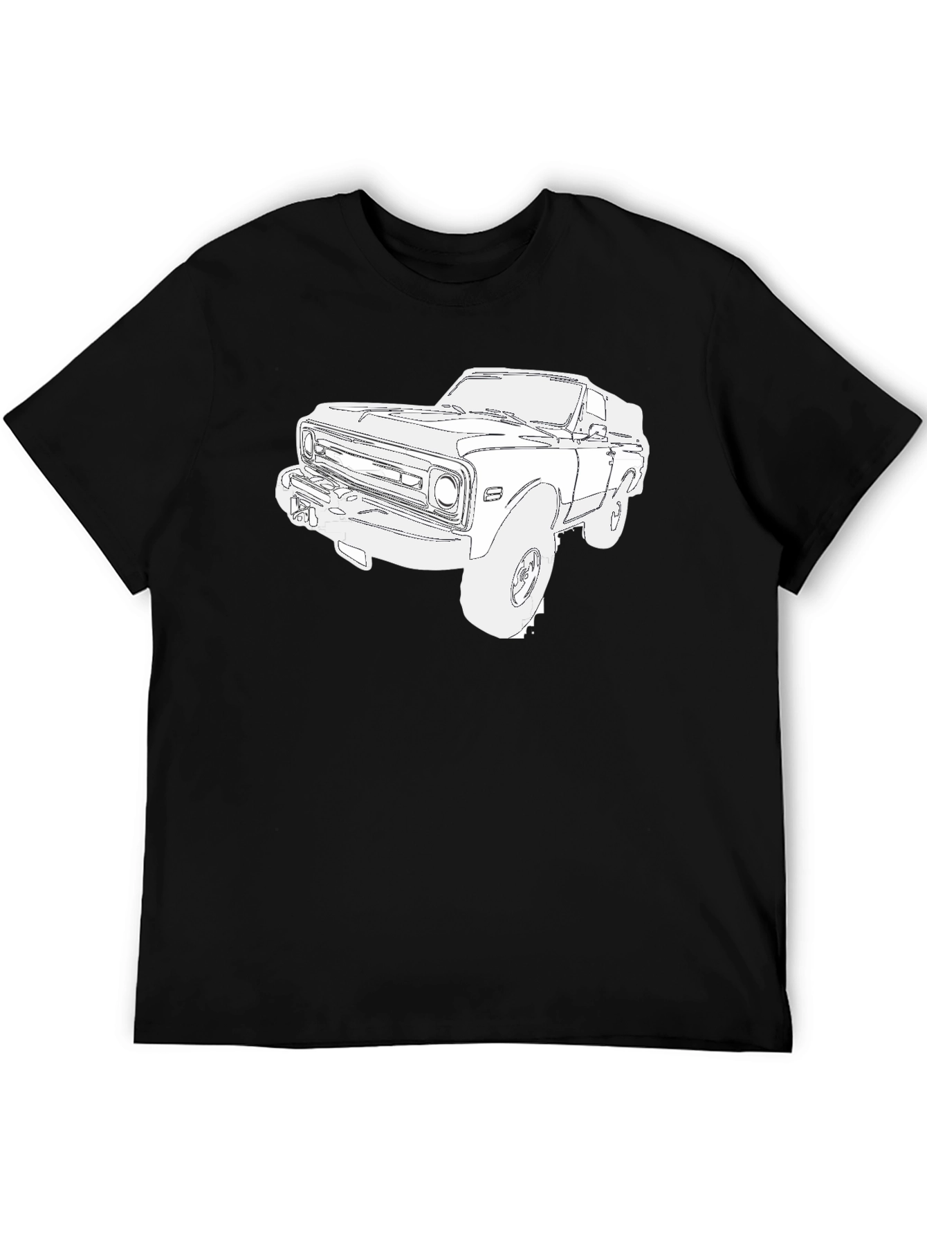 Classic Truck Graphic Tee - Black Cotton T-Shirt
