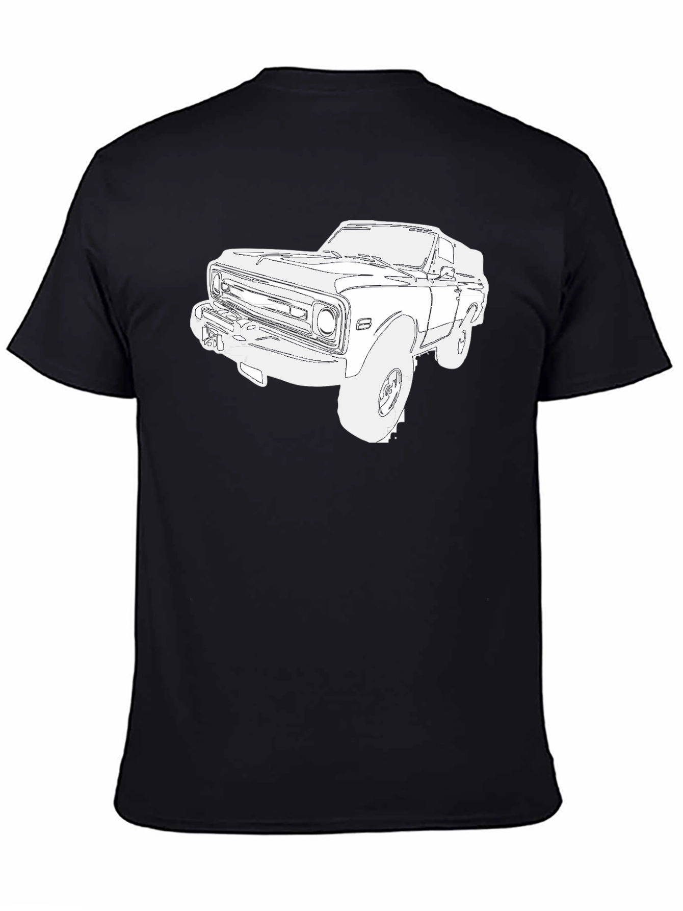 Classic Truck Graphic Tee - Black Cotton T-Shirt