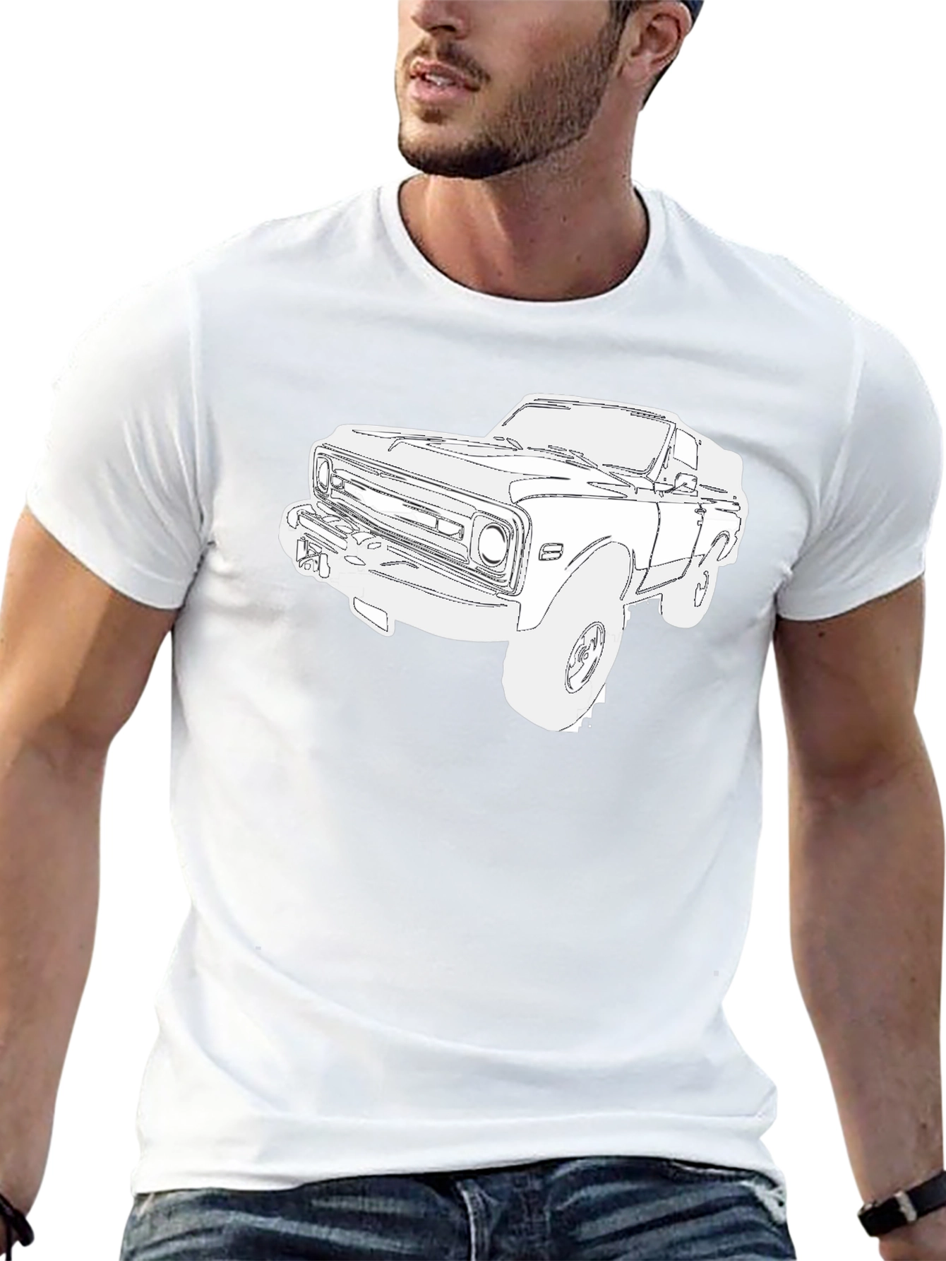 Classic Truck Graphic Tee - Black Cotton T-Shirt