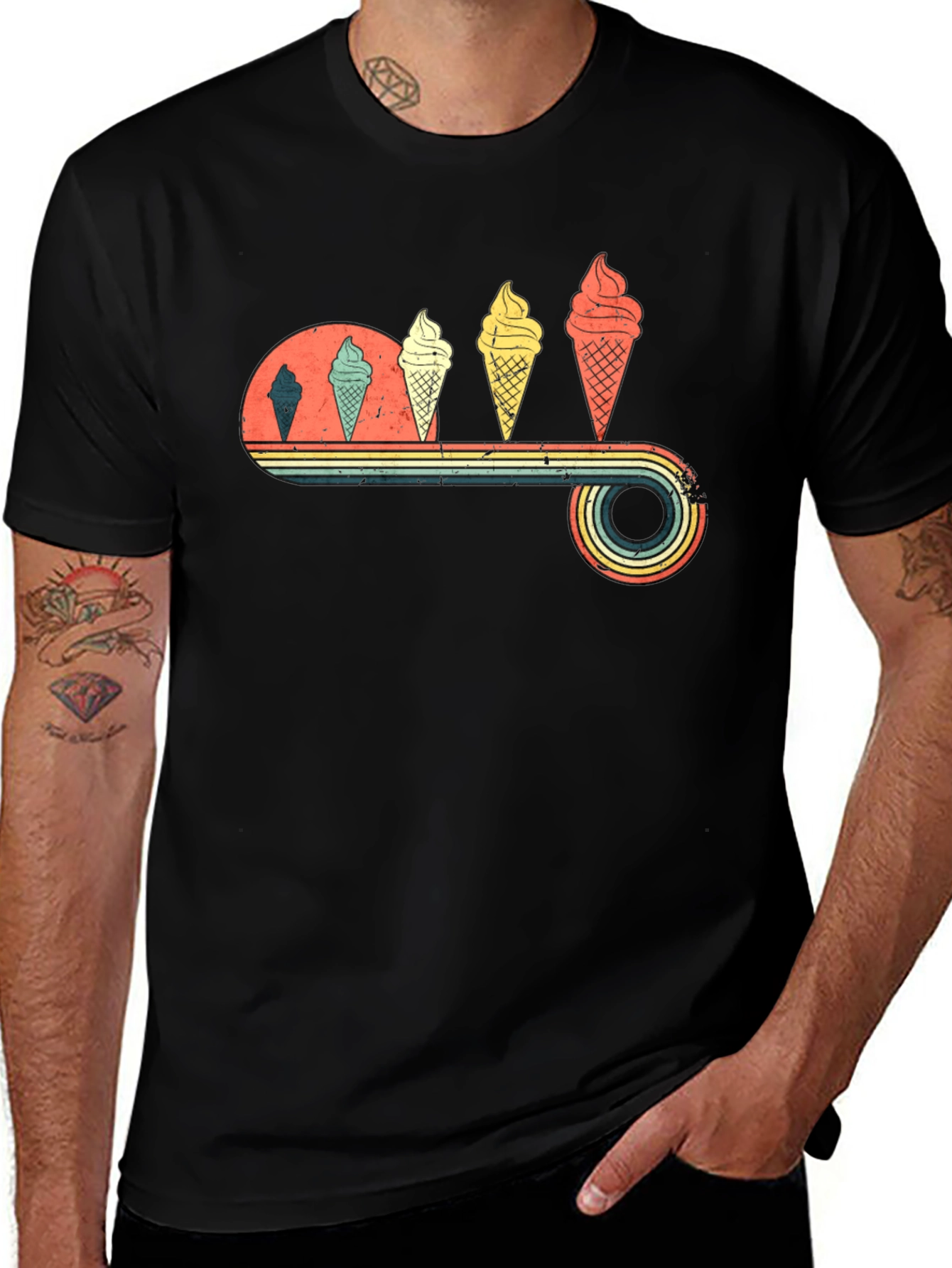 Retro Ice Cream Cone Graphic Tee