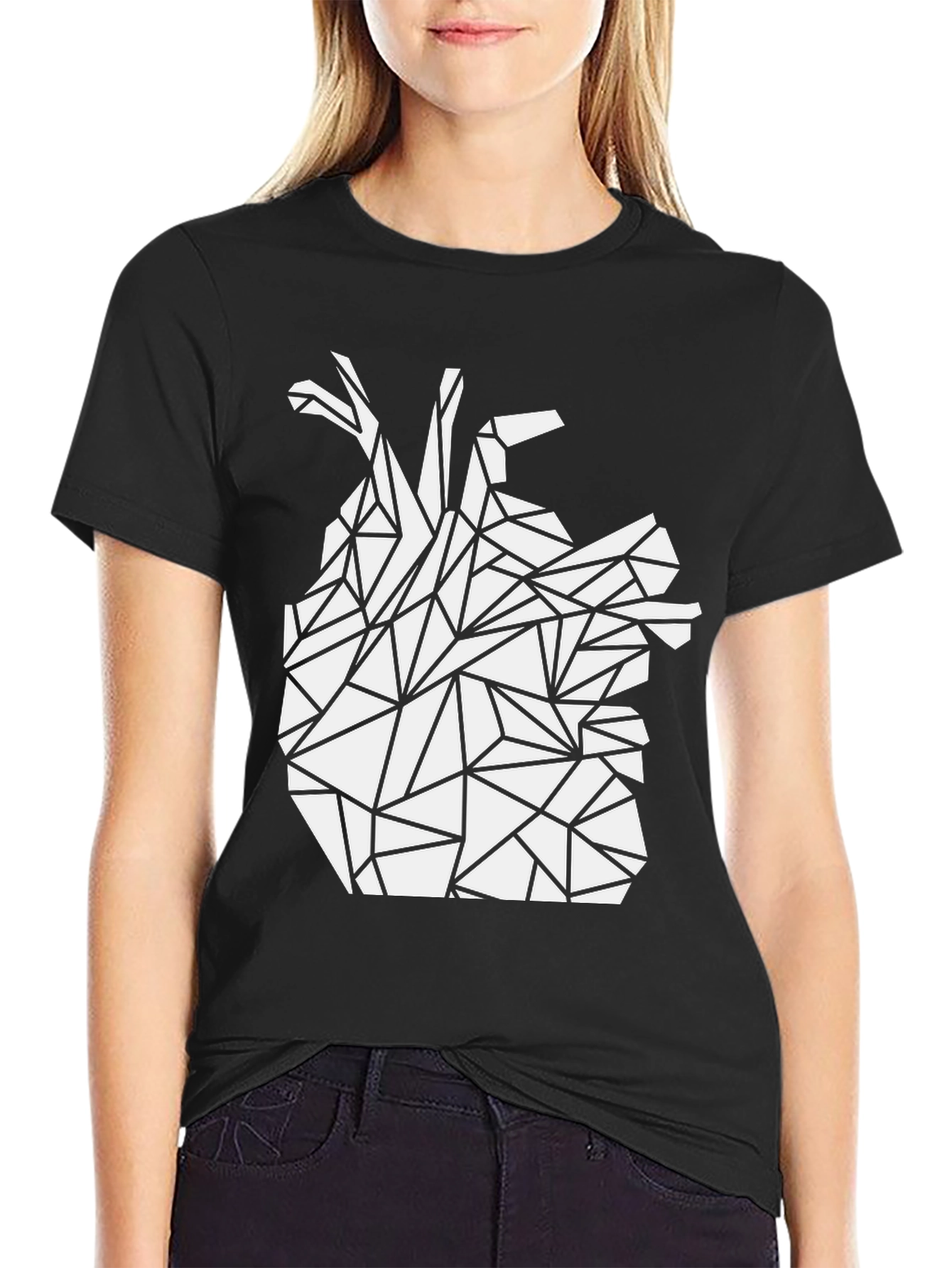 Geometric Heart Tee - Modern Graphic T-Shirt