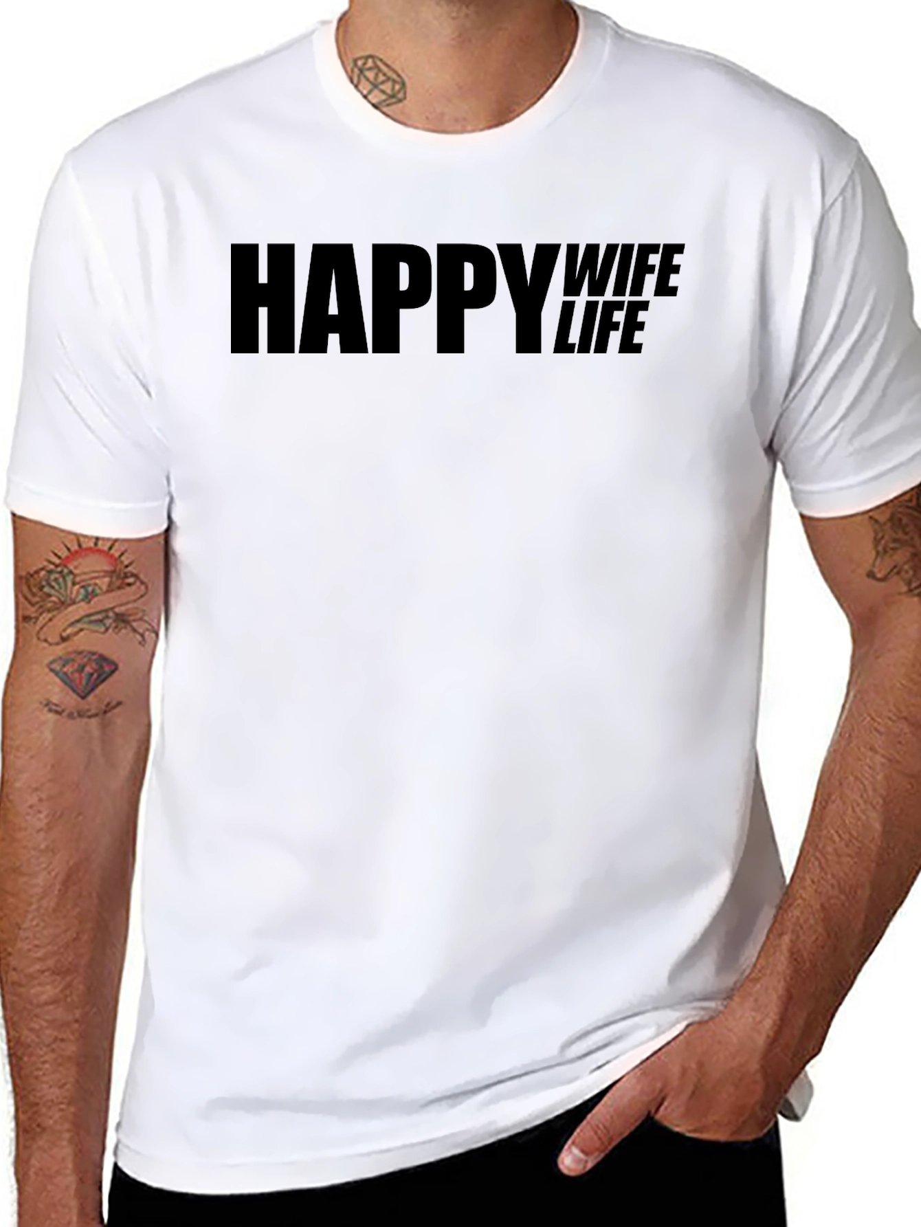 Happy Wife Happy Life Black T-Shirt