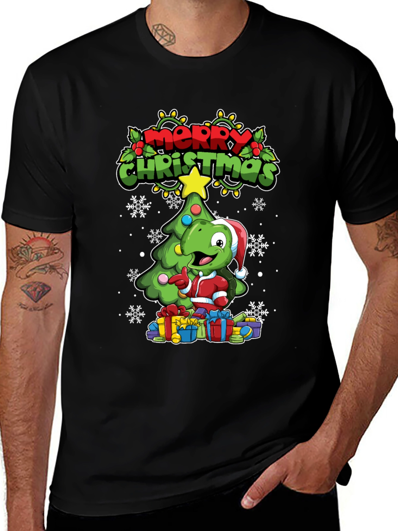 Festive Dino Christmas T-Shirt