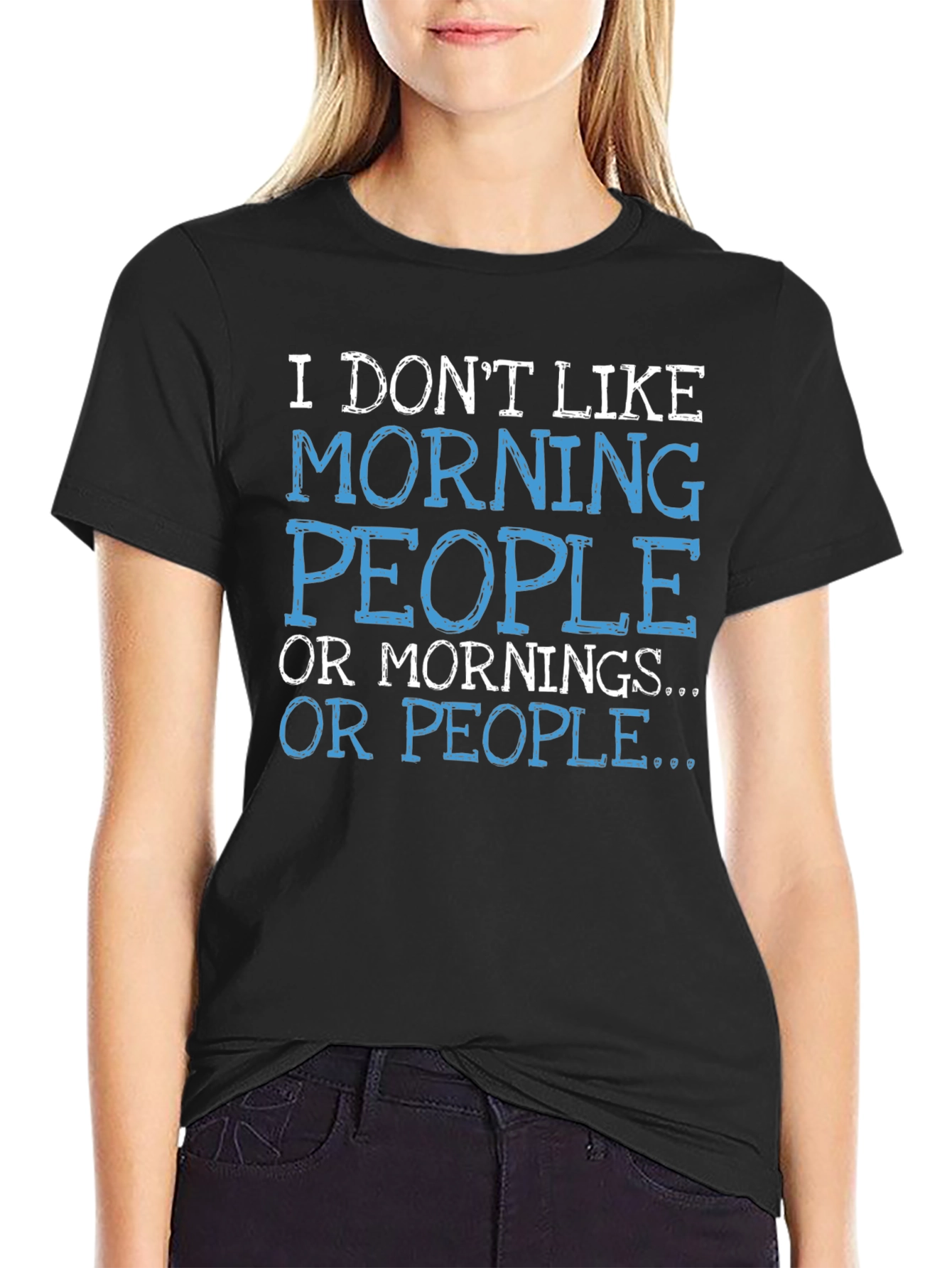 Funny I Dont Like Morning People Graphic T-Shirt
