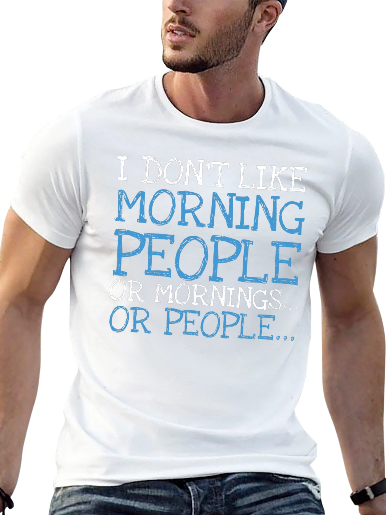 Funny I Dont Like Morning People Graphic T-Shirt