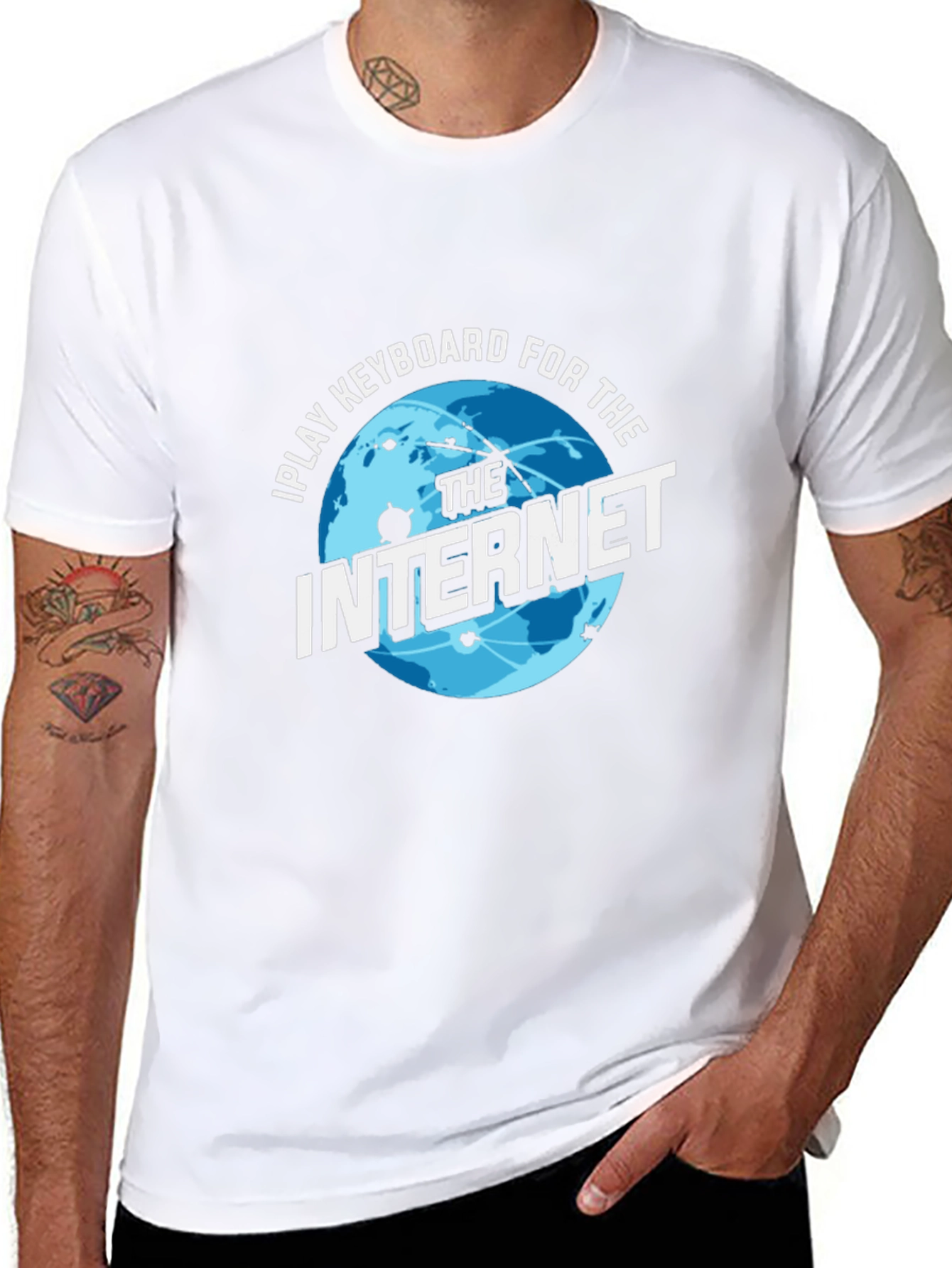 I Play Keyboard for the Internet Black T-Shirt