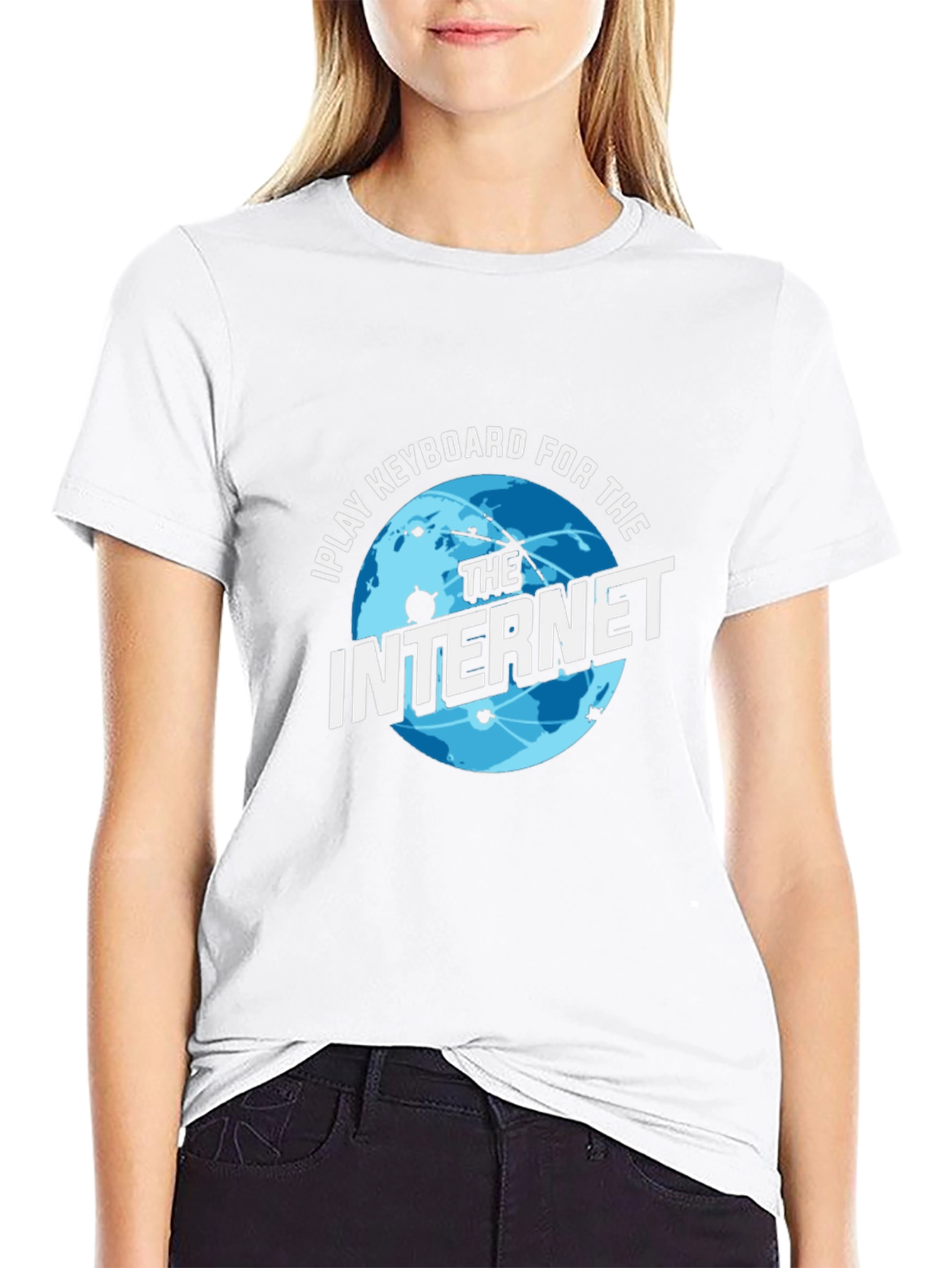 I Play Keyboard for the Internet Black T-Shirt