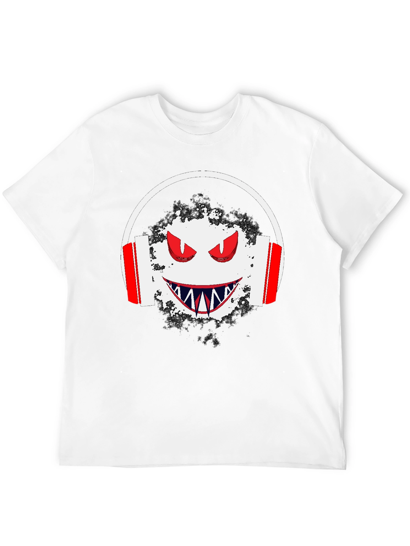 Edgy Graphic Tee: Monster with Headphones