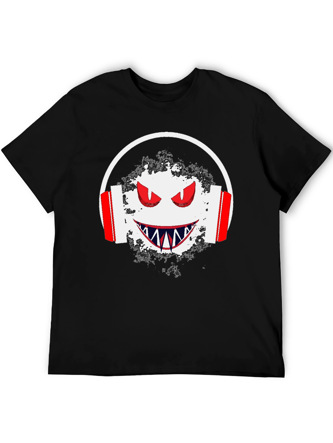 Edgy Graphic Tee: Monster with Headphones