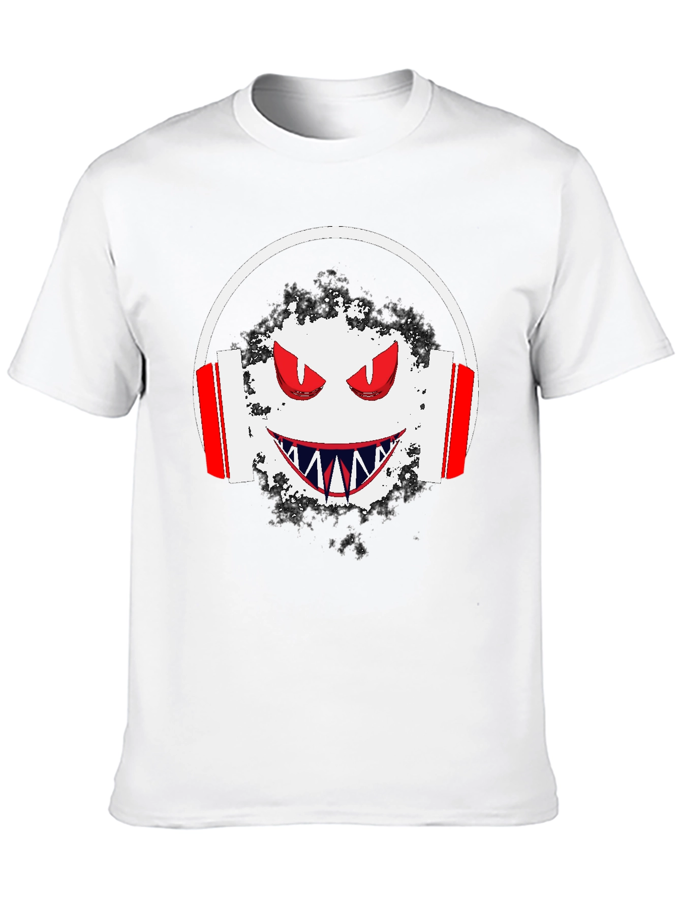 Edgy Graphic Tee: Monster with Headphones