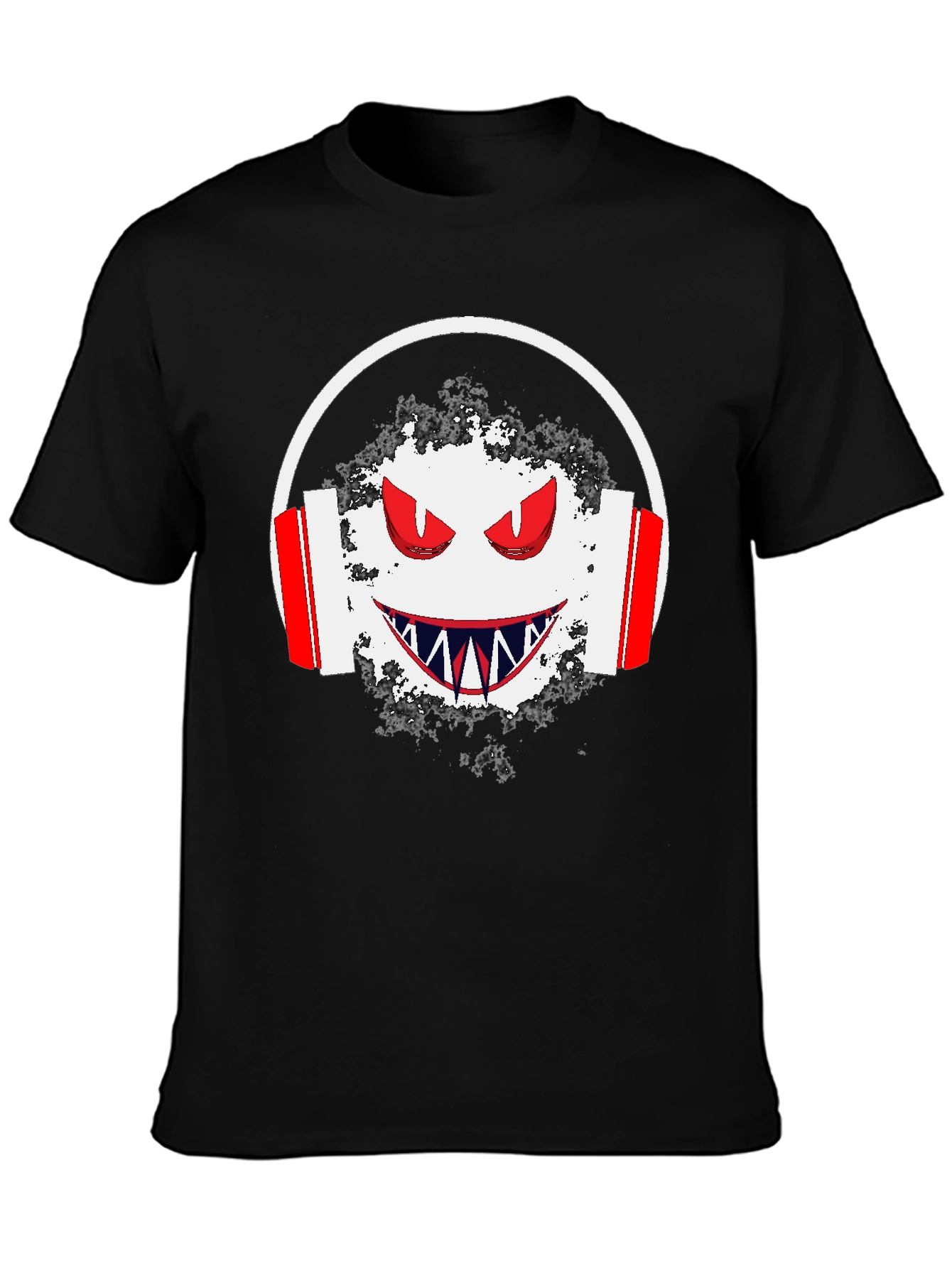 Edgy Graphic Tee: Monster with Headphones