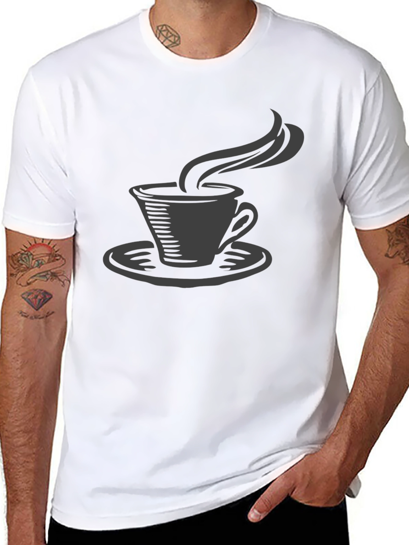 Coffee Cup Graphic Tee - Black