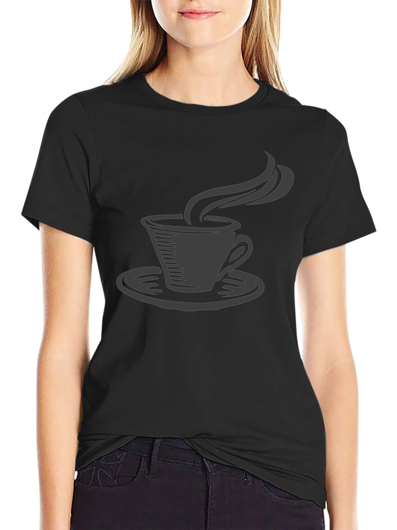 Coffee Cup Graphic Tee - Black