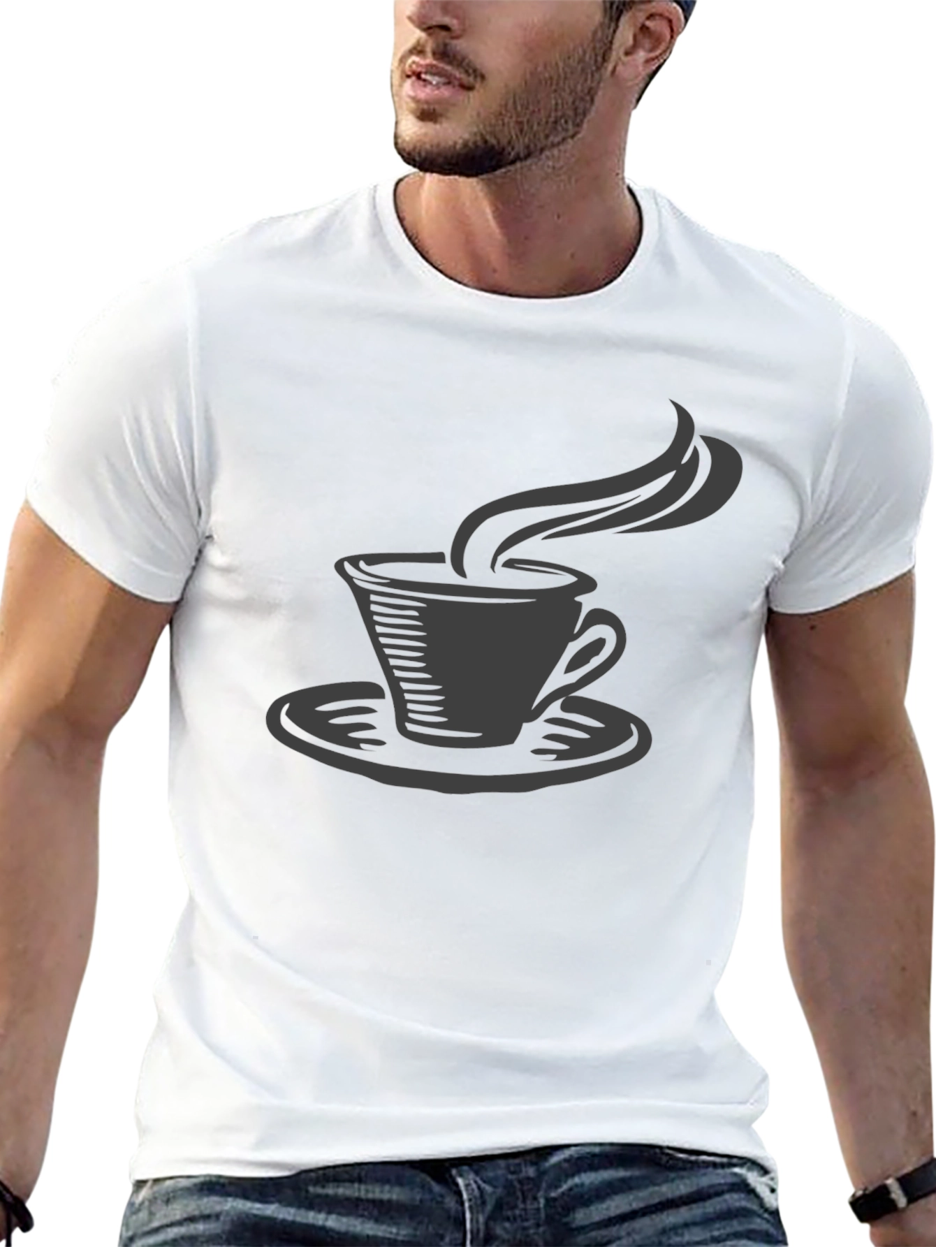 Coffee Cup Graphic Tee - Black
