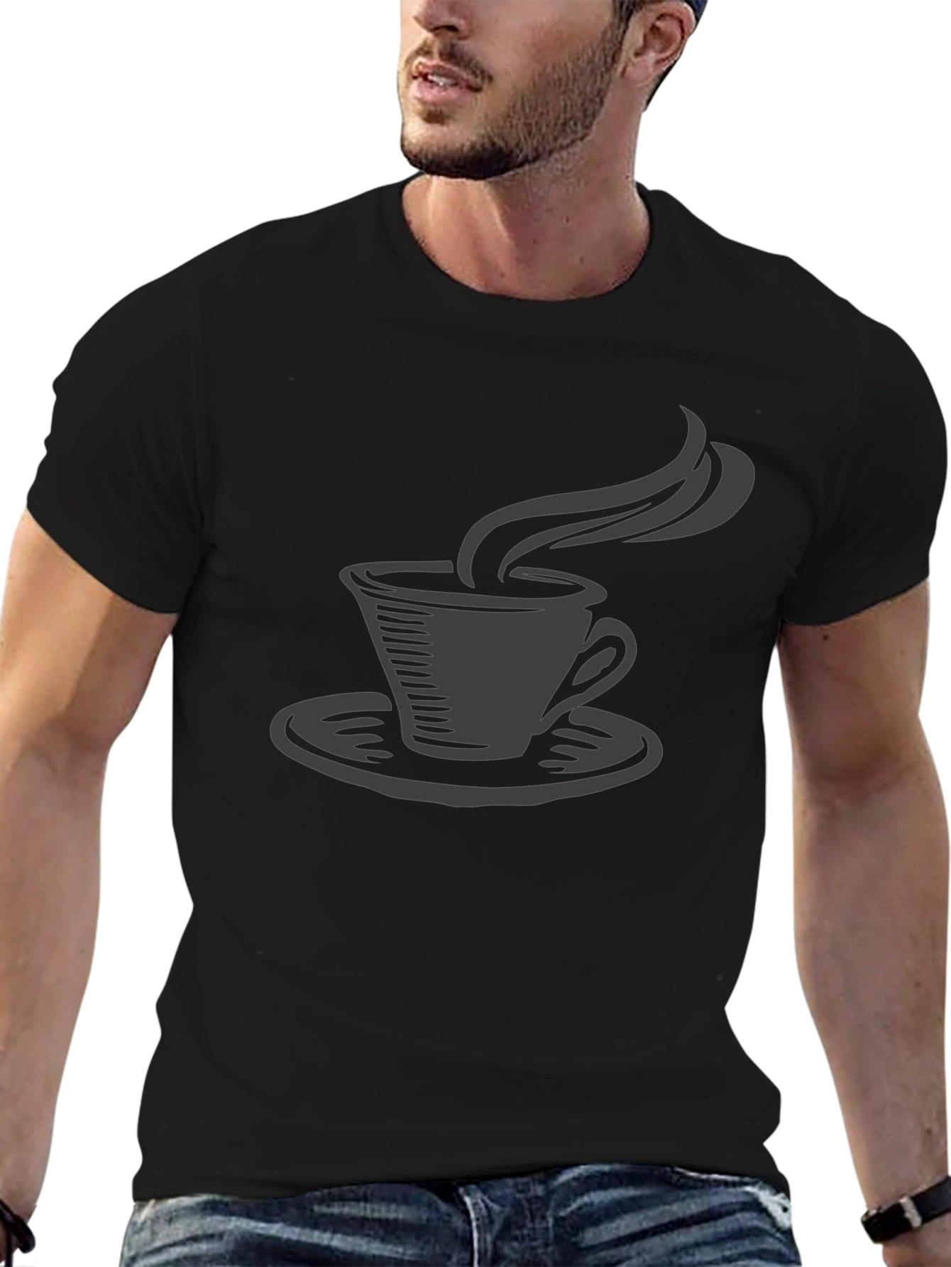 Coffee Cup Graphic Tee - Black