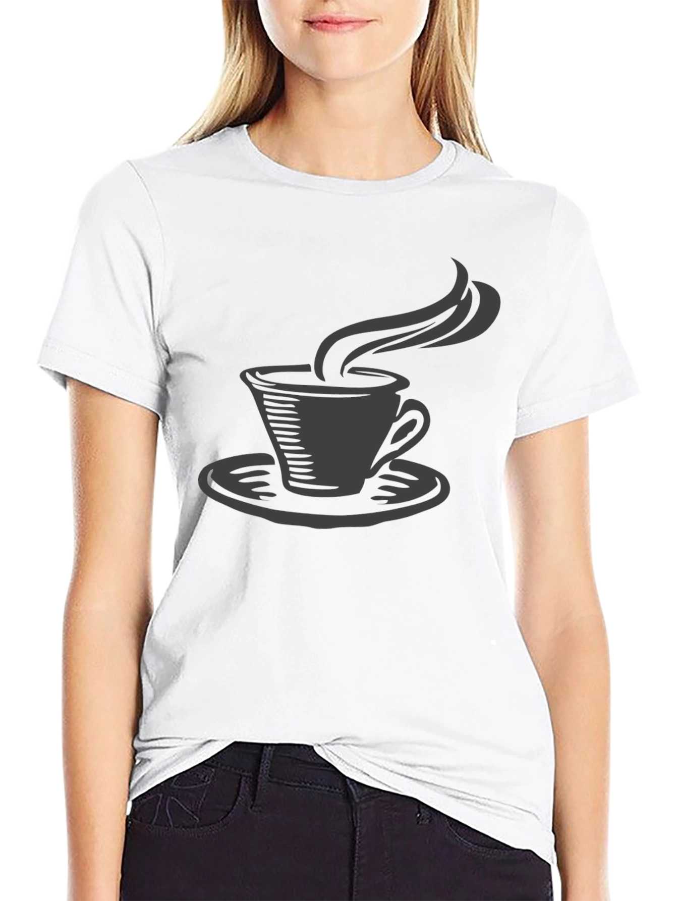 Coffee Cup Graphic Tee - Black
