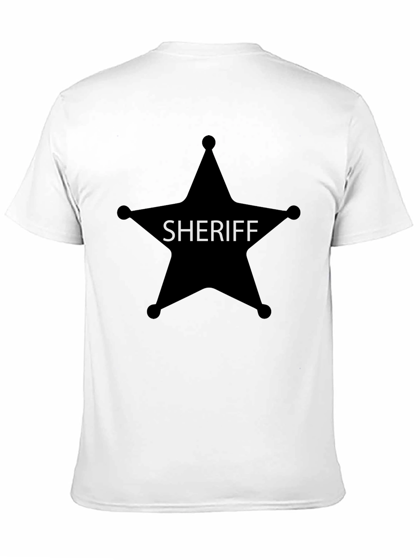 Sheriff Star Graphic Tee - Black Cotton T-Shirt