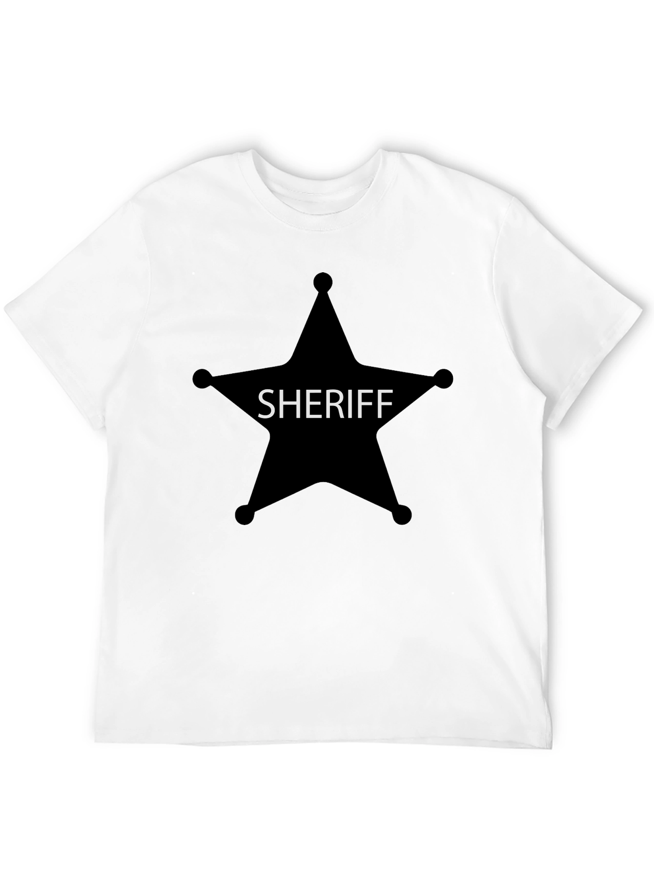 Sheriff Star Graphic Tee - Black Cotton T-Shirt