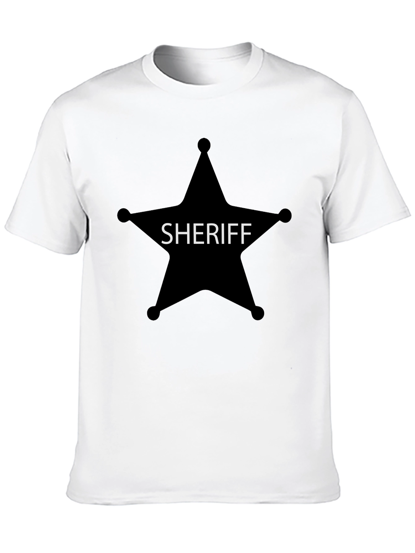 Sheriff Star Graphic Tee - Black Cotton T-Shirt