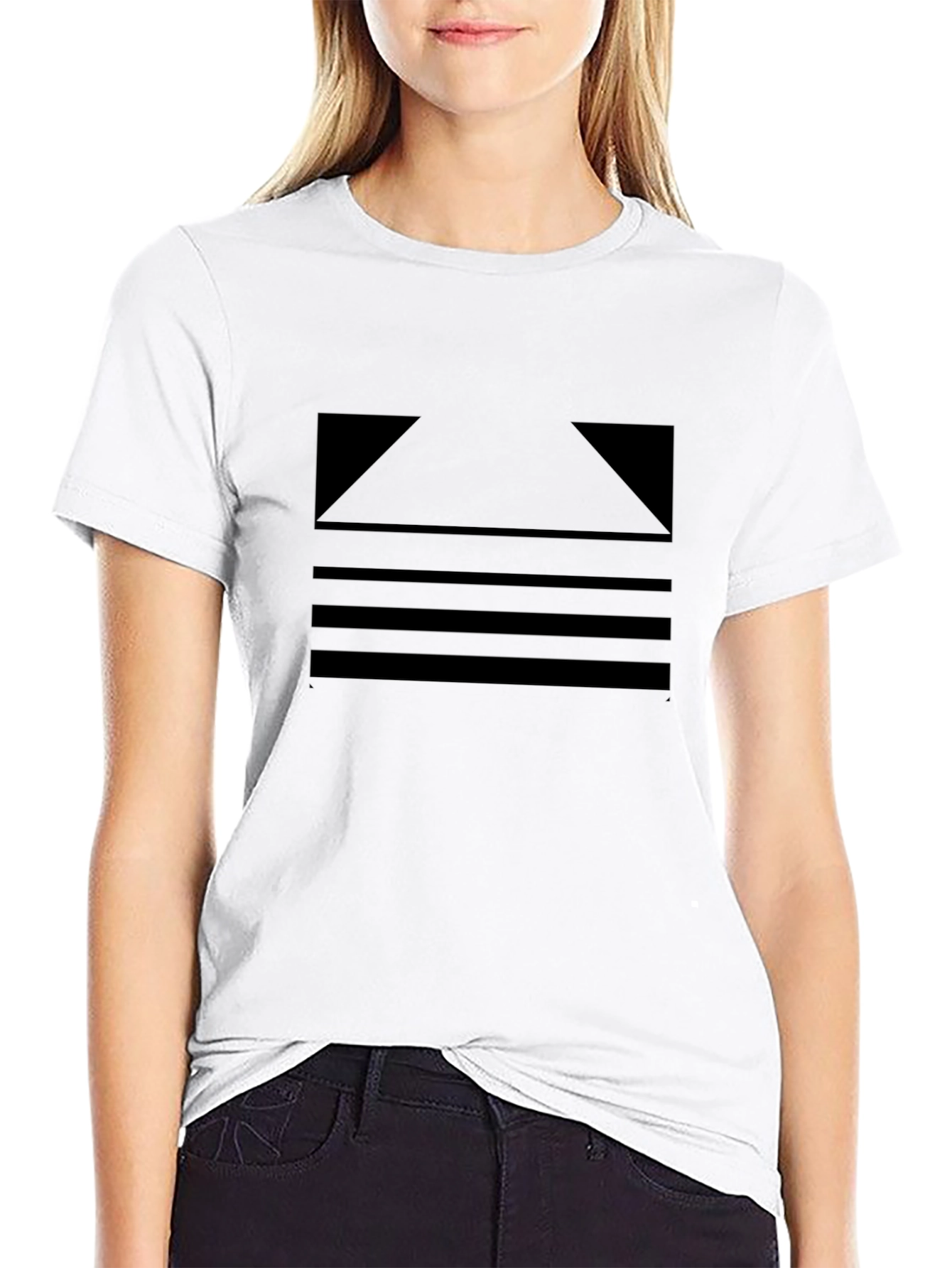 Modern Geometric Black T-Shirt