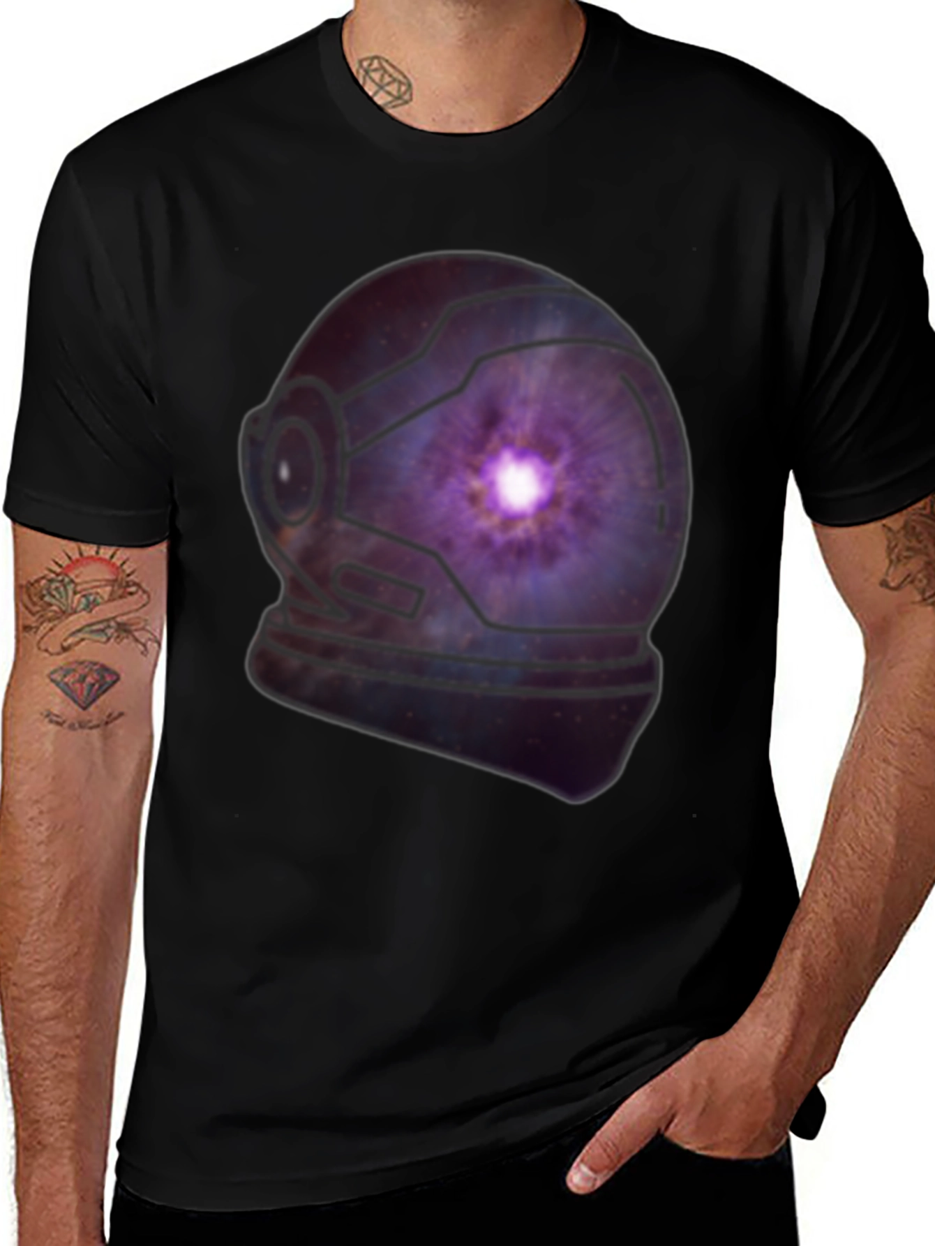 Galaxy Astronaut Helmet Graphic Tee