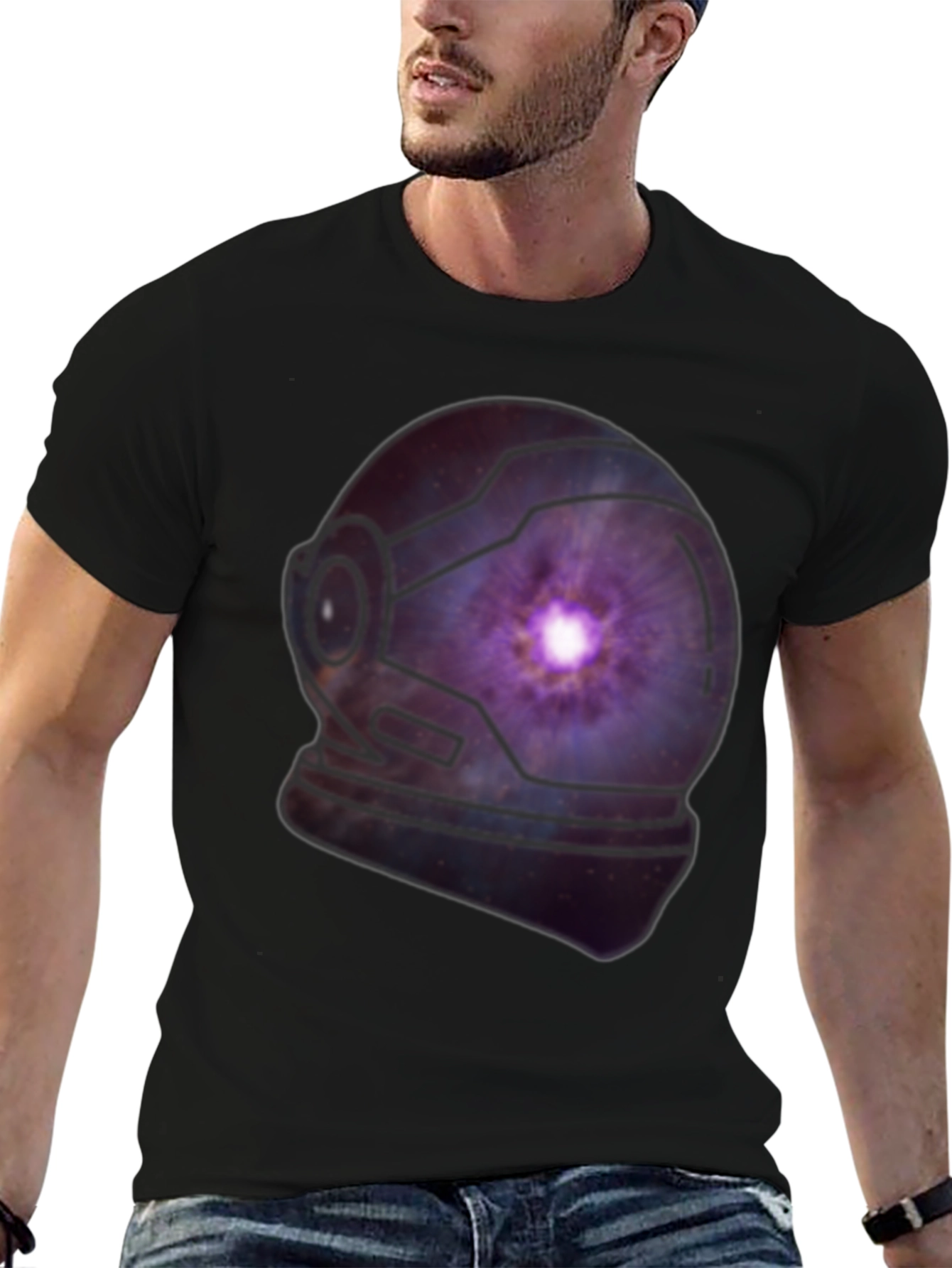 Galaxy Astronaut Helmet Graphic Tee