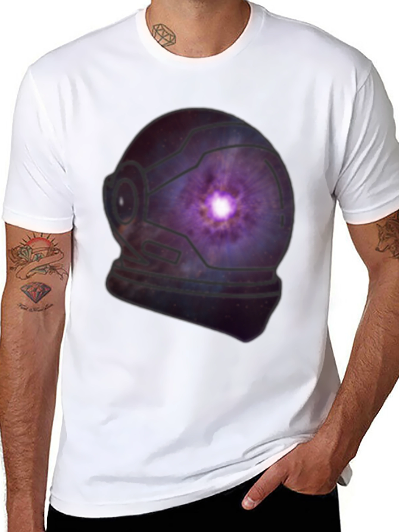 Galaxy Astronaut Helmet Graphic Tee
