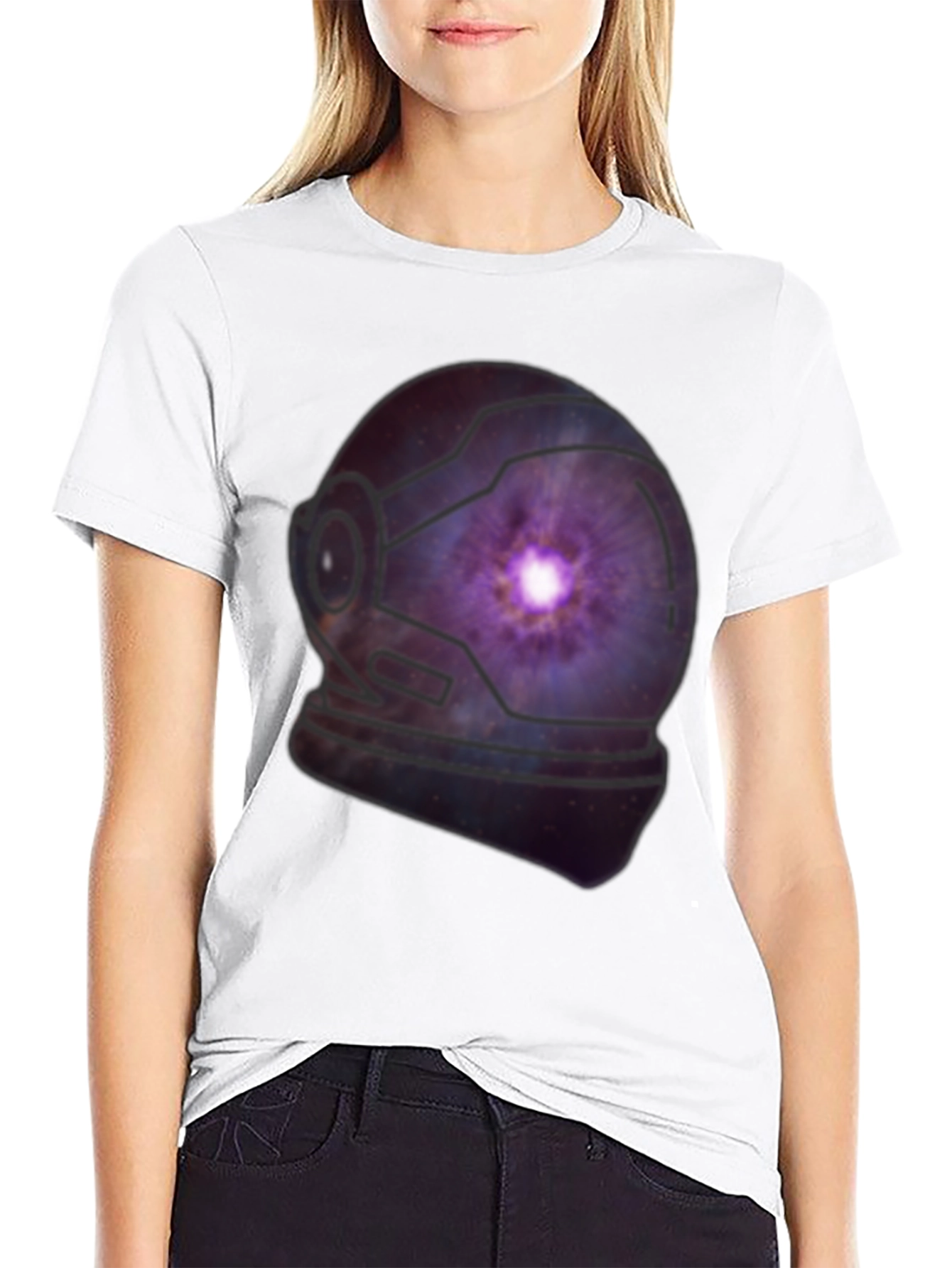 Galaxy Astronaut Helmet Graphic Tee