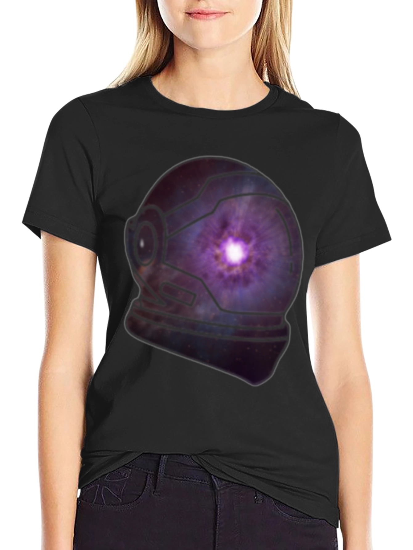 Galaxy Astronaut Helmet Graphic Tee