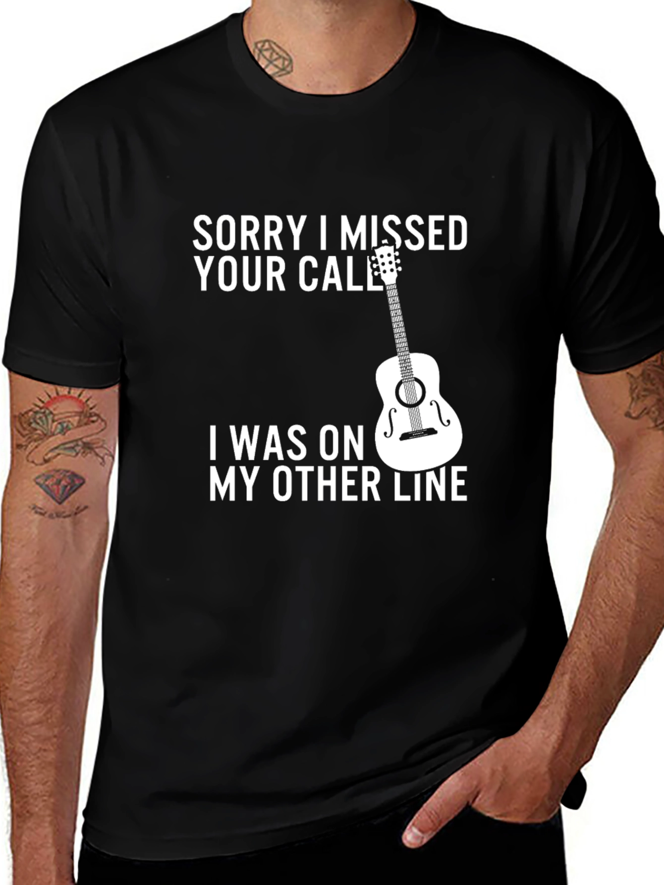 Sorry I Missed Your Call Guitar T-Shirt