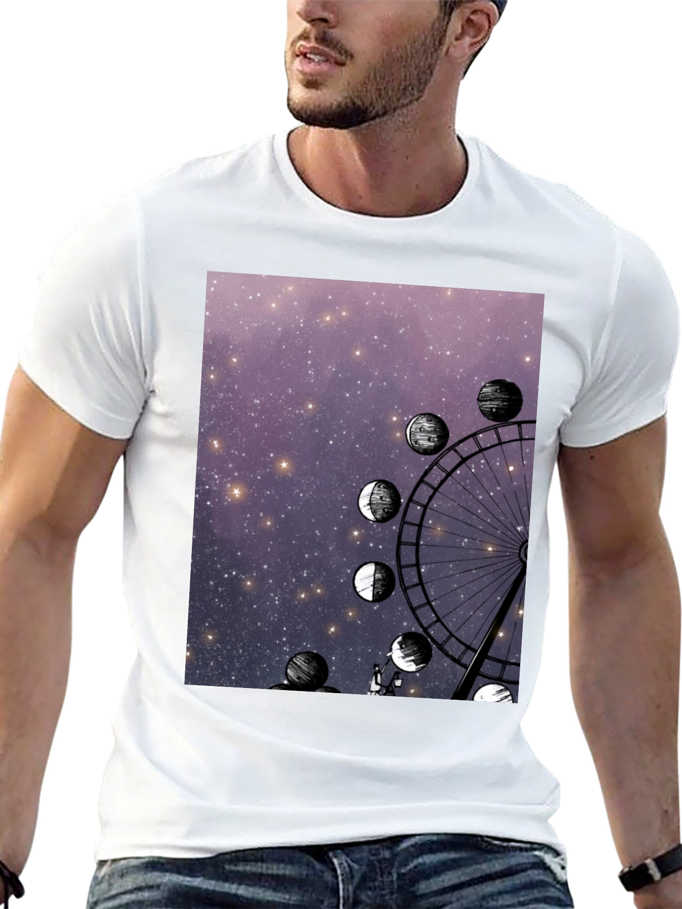 Ferris Wheel & Moon Phases Graphic Tee