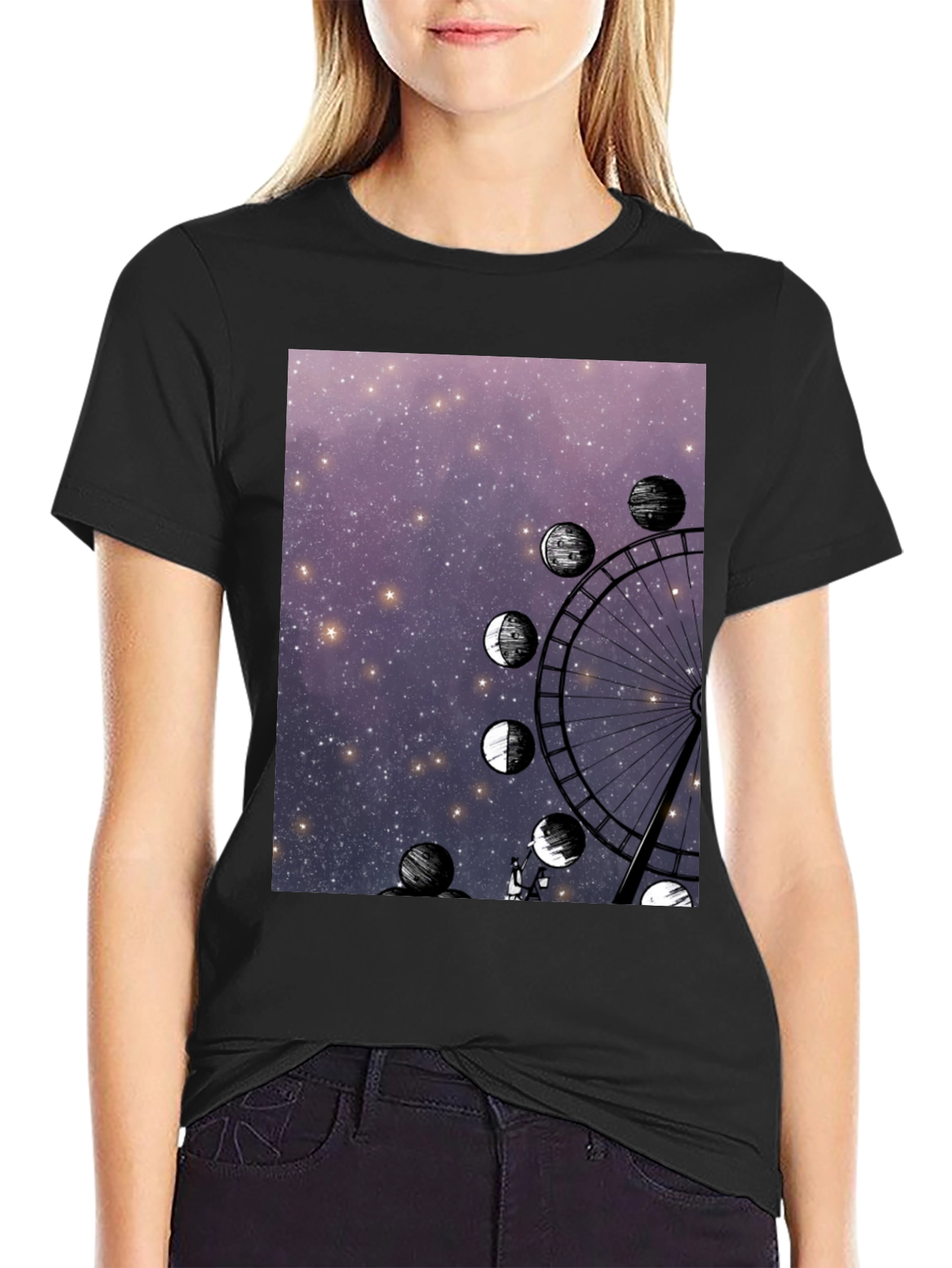 Ferris Wheel & Moon Phases Graphic Tee